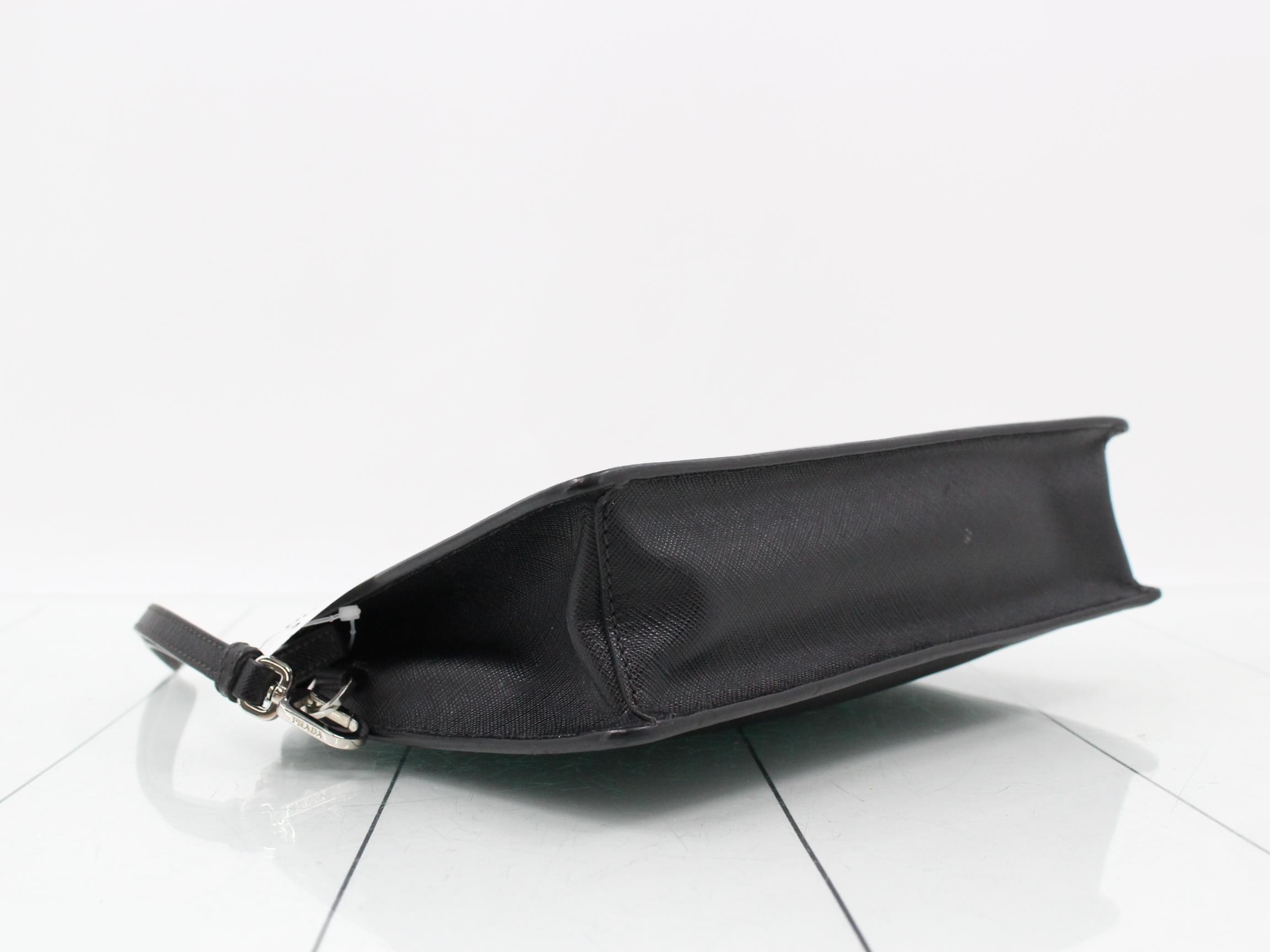 Saffano Leather Porter Clutch Bag with Strap — view 5
