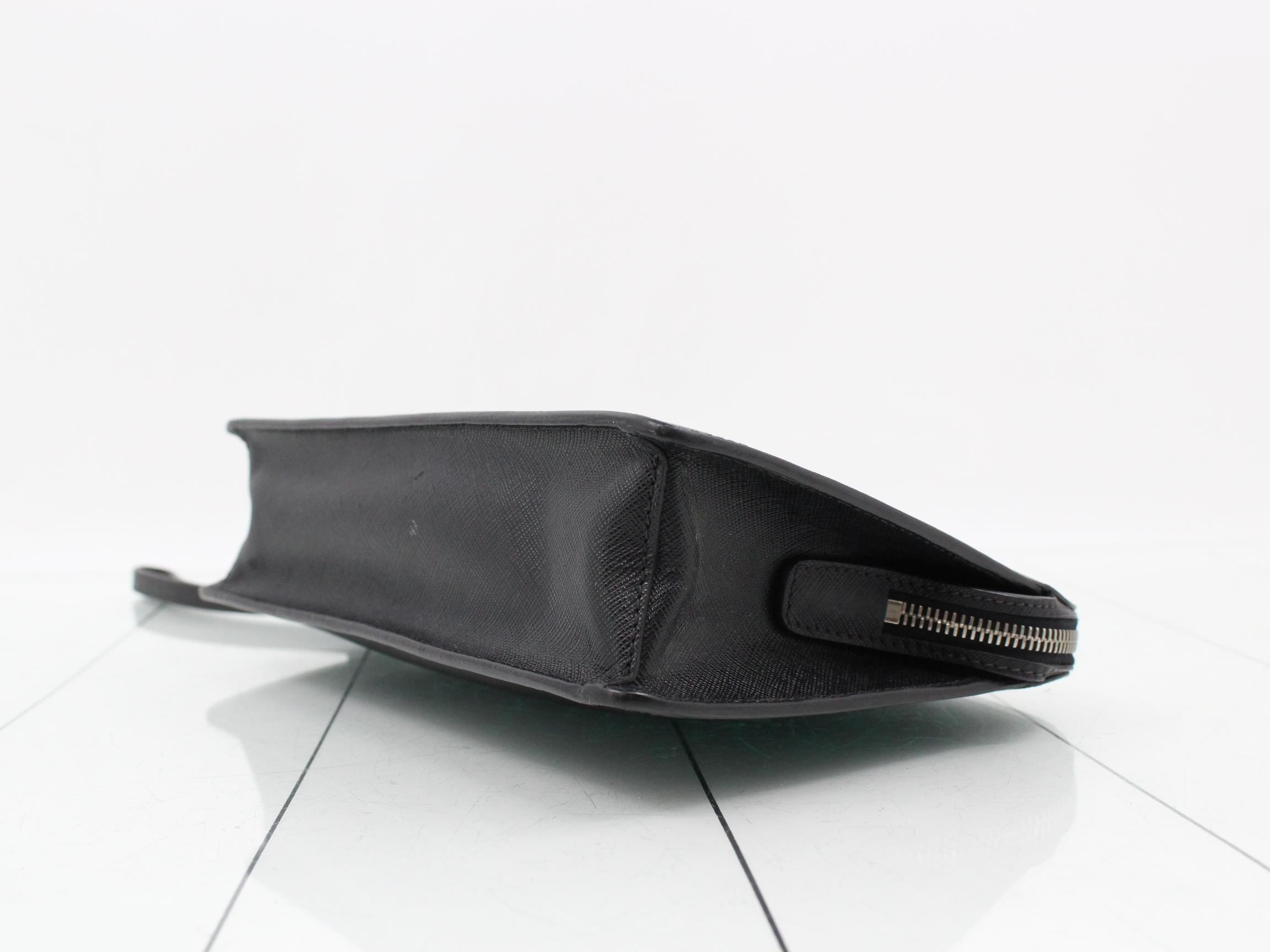 Saffano Leather Porter Clutch Bag with Strap — view 6