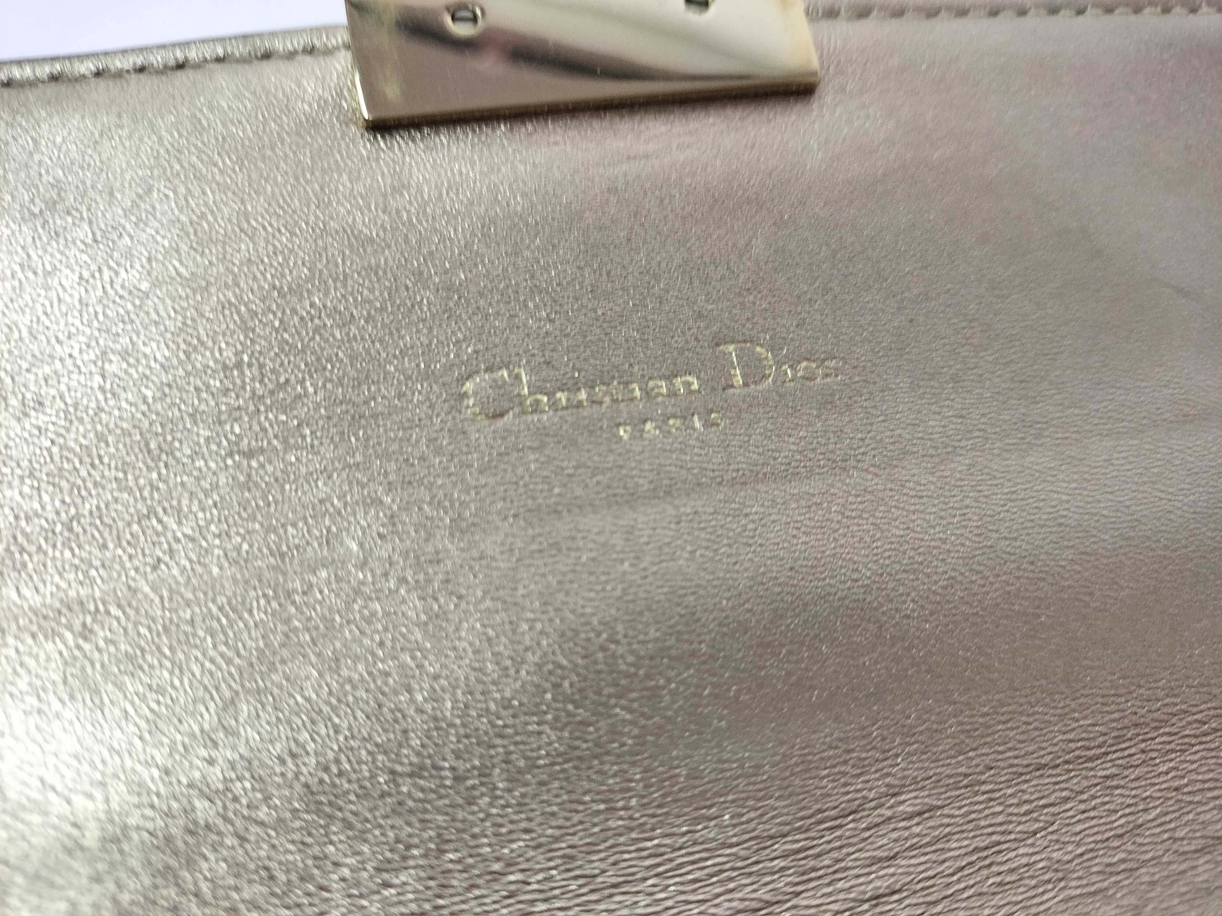 Lady Dior Christian Miss Cannage Leather Chain Shoulder Bag Gold Clutch Bag — view 8