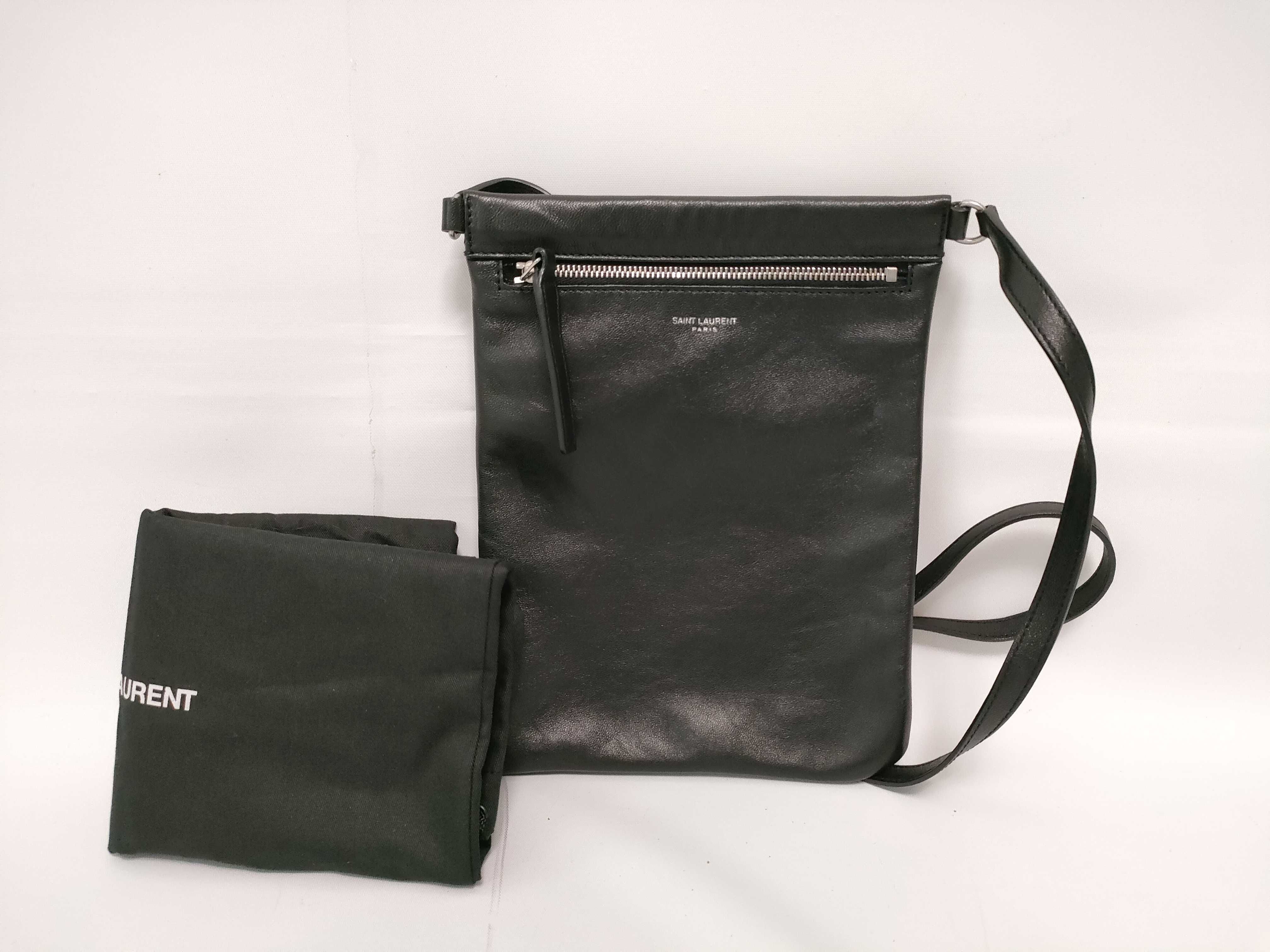 Leather Shoulder Bag, Black