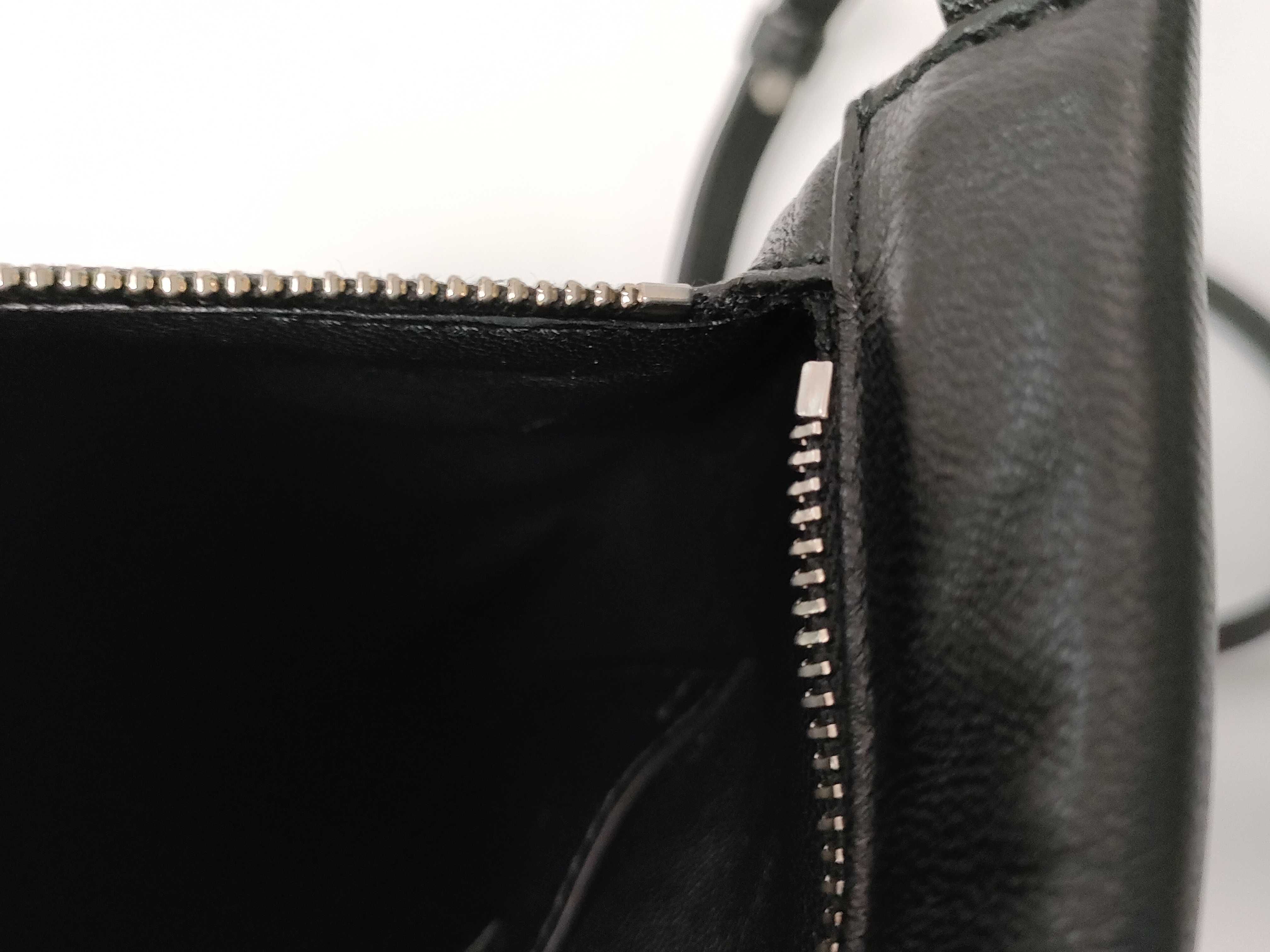 Leather Shoulder Bag, Black — view 12