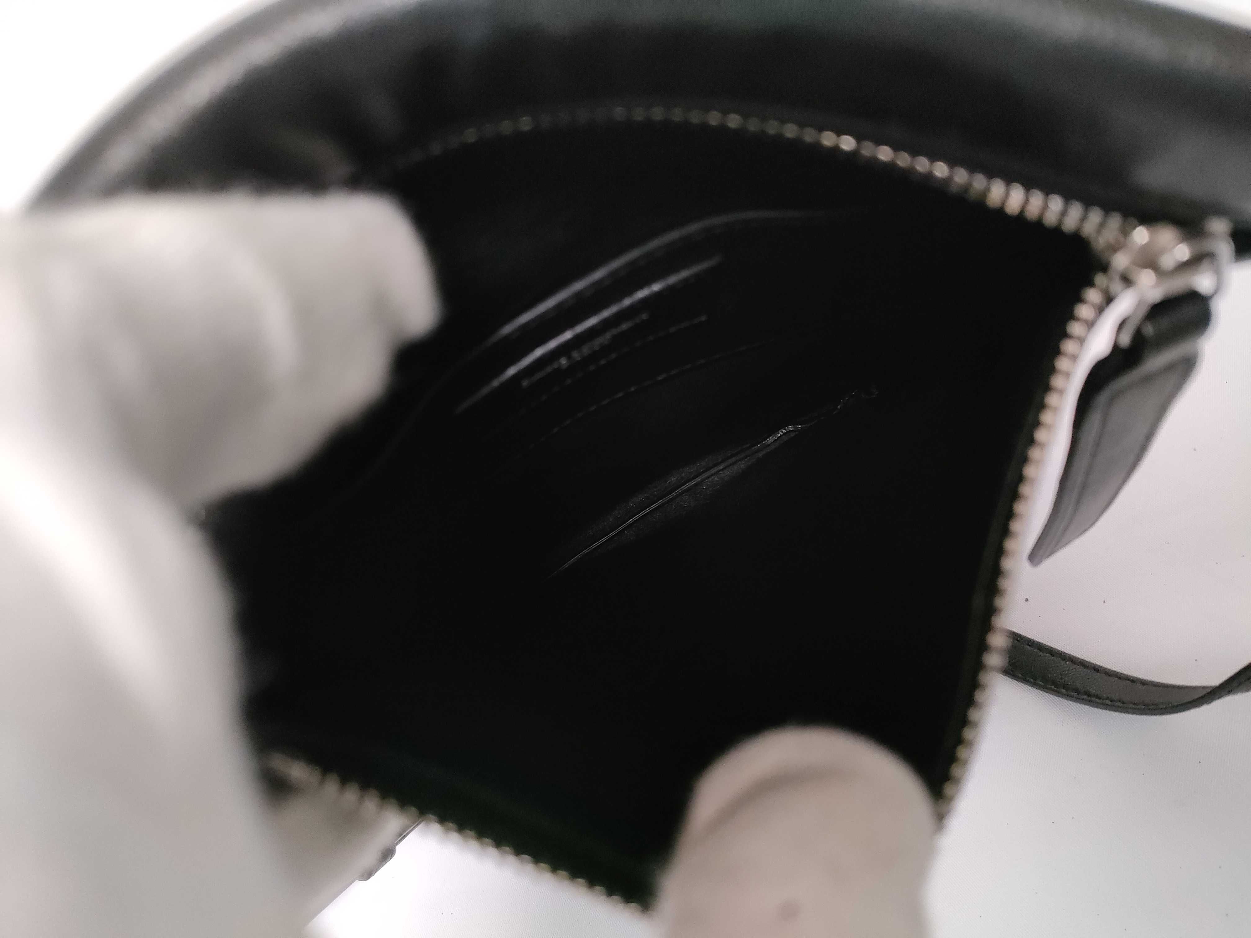 Leather Shoulder Bag, Black — view 9