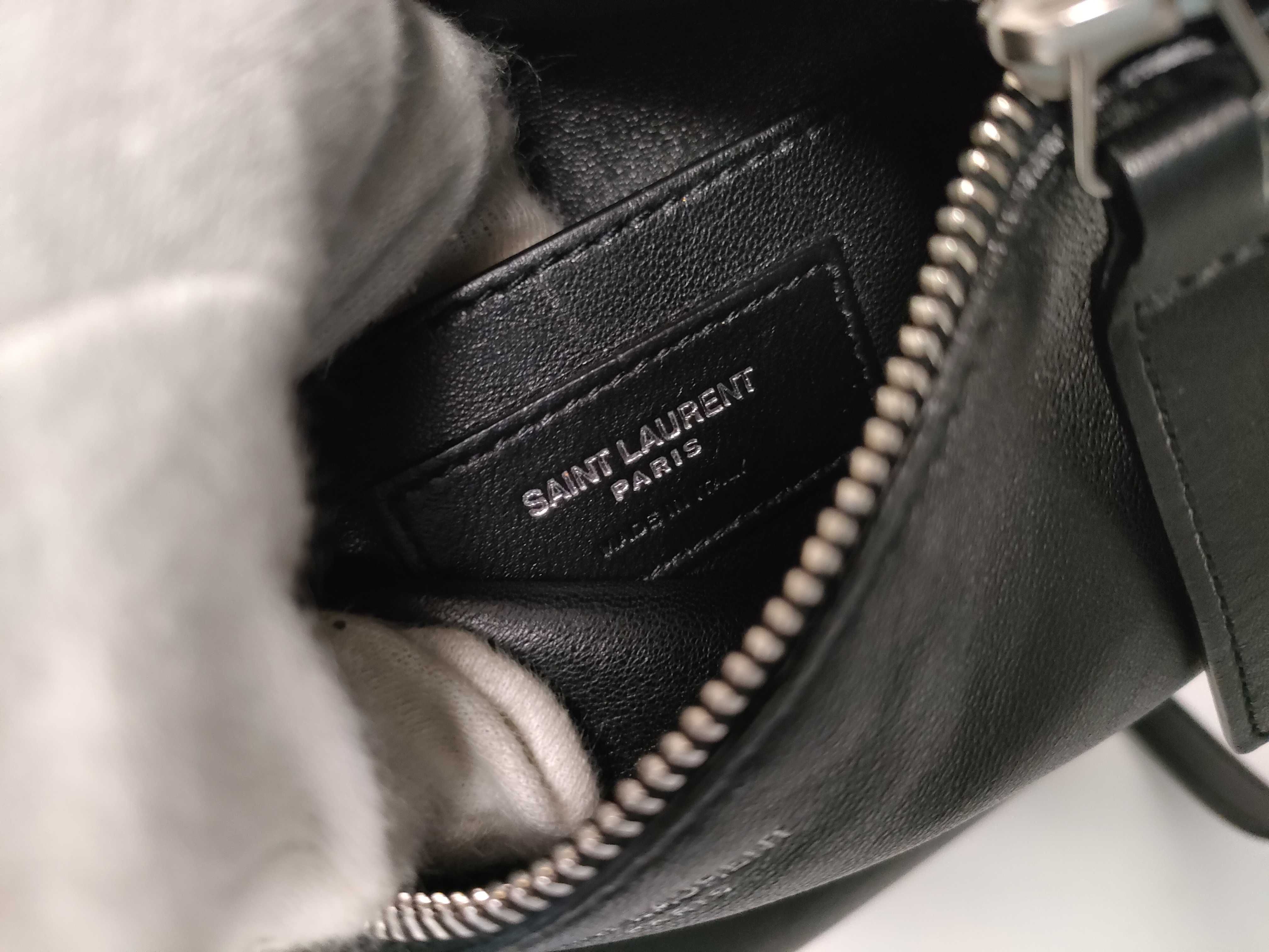 Leather Shoulder Bag, Black — view 10