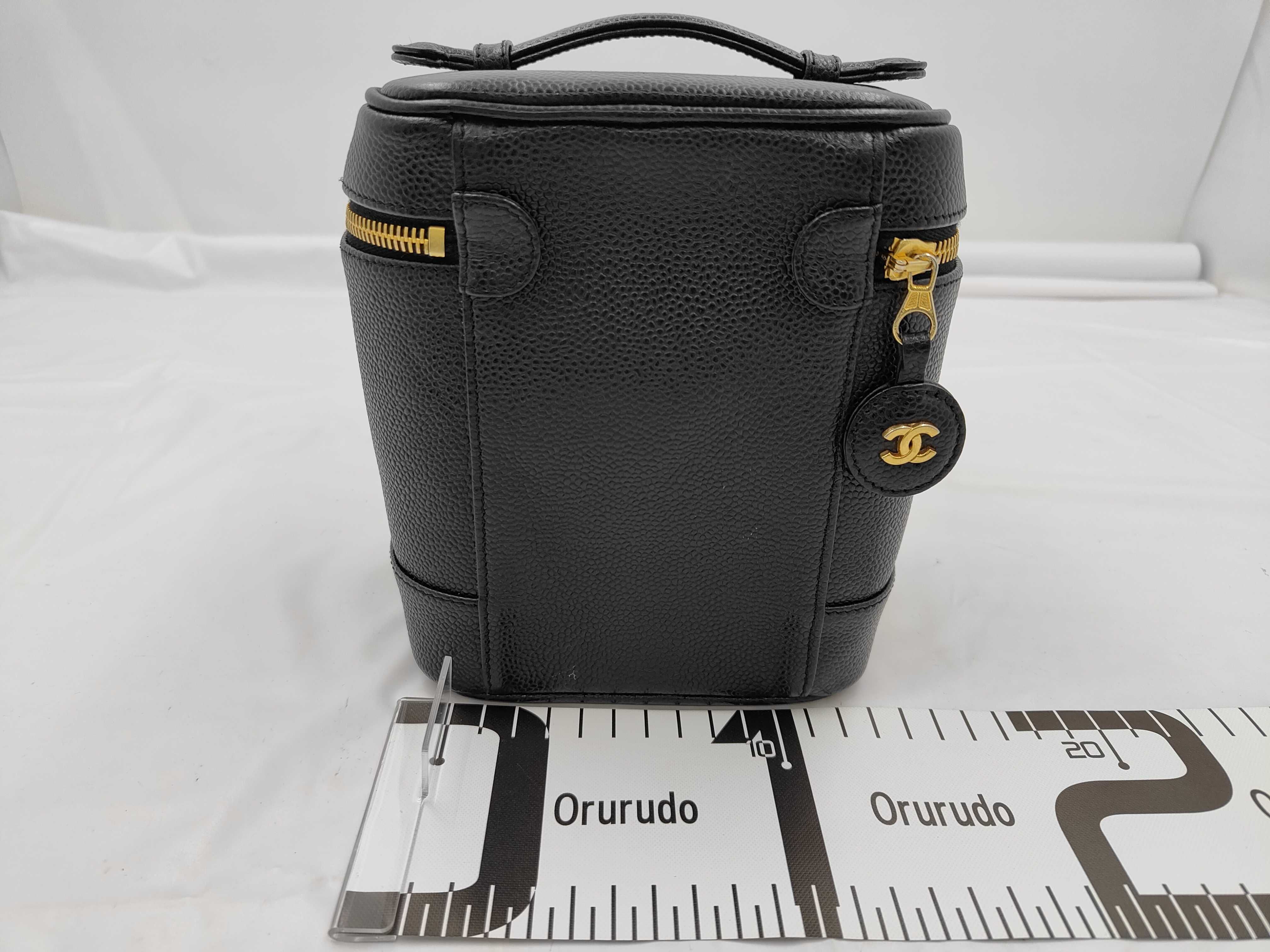 Coco Mark Caviar Skin Vanity Bag, Black with Gold Hardware, Serial Number 6641410 — view 2