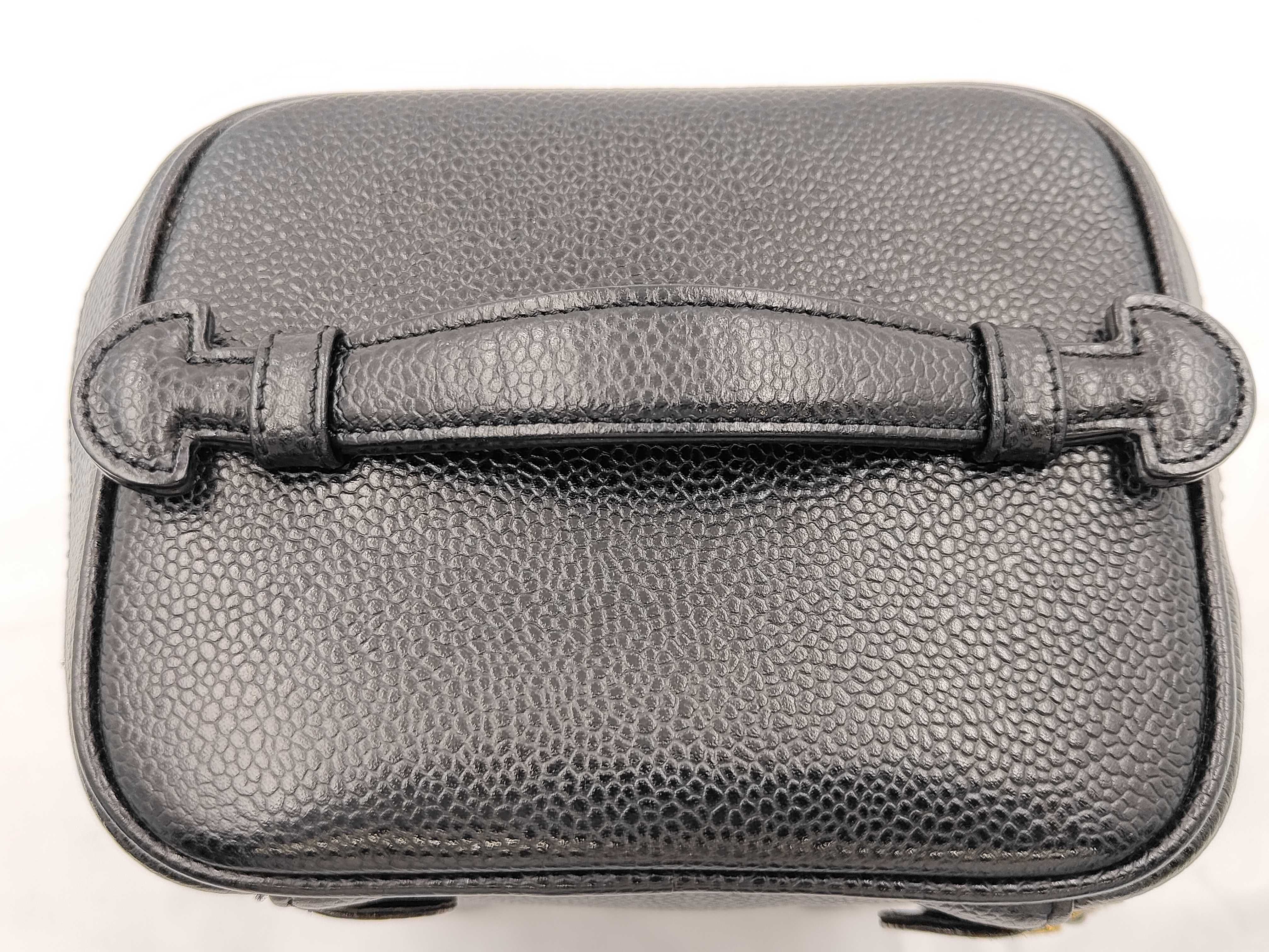 Coco Mark Caviar Skin Vanity Bag, Black with Gold Hardware, Serial Number 6641410 — view 3
