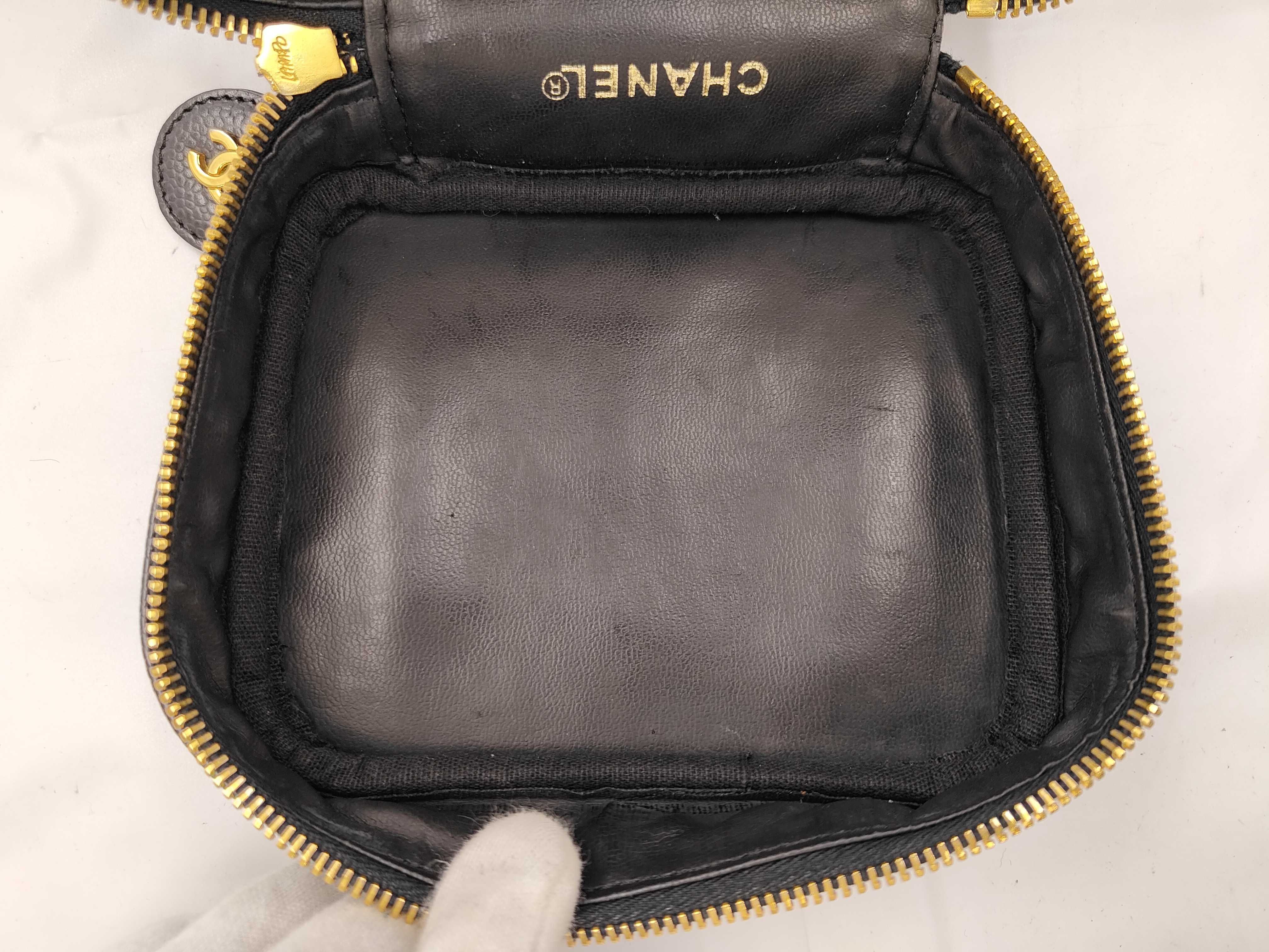 Coco Mark Caviar Skin Vanity Bag, Black with Gold Hardware, Serial Number 6641410 — view 6