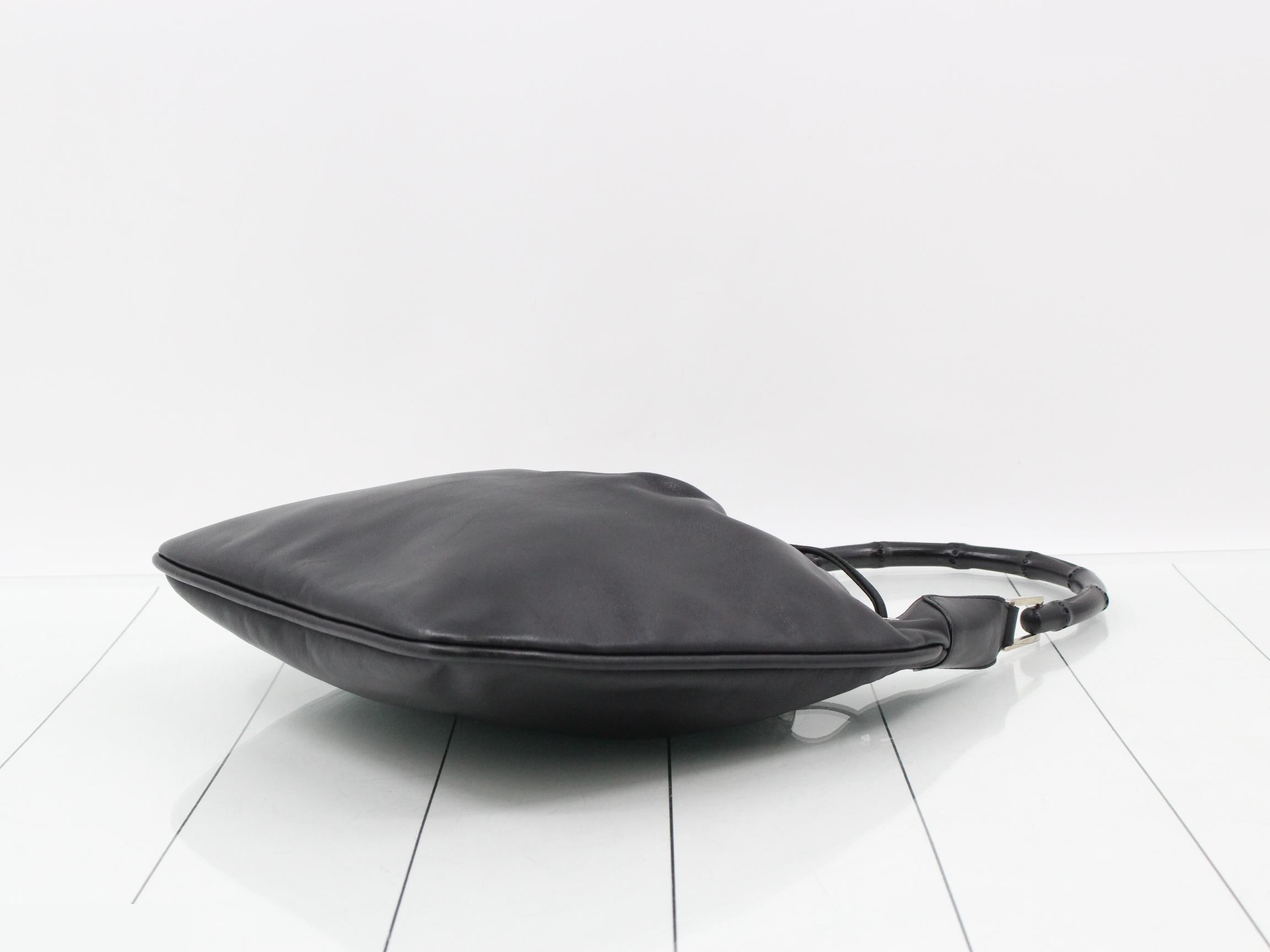 Bamboo drawstring bag, leather — view 6