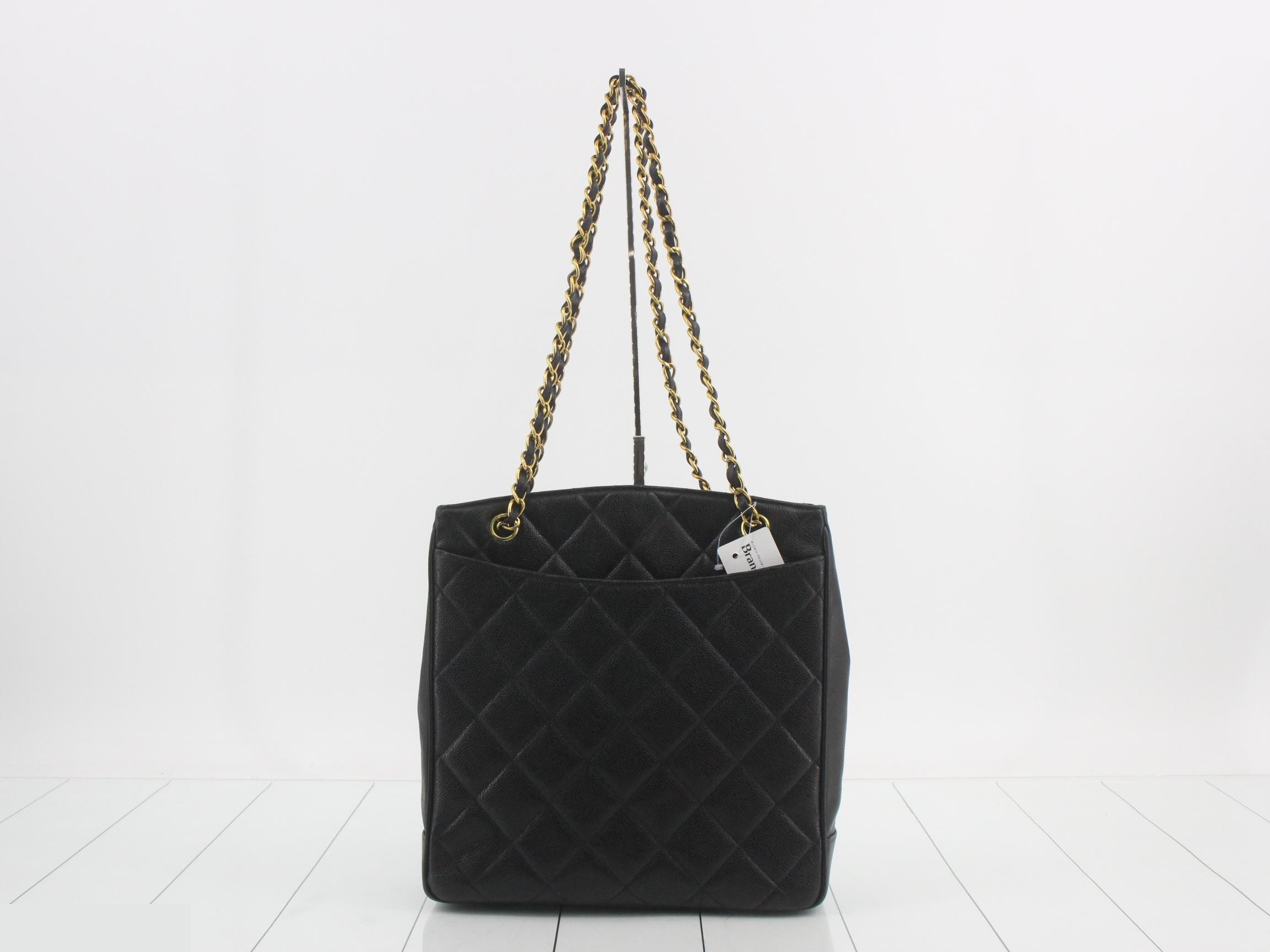 Caviar leather chain tote bag, with sticker, item number 3. — view 2