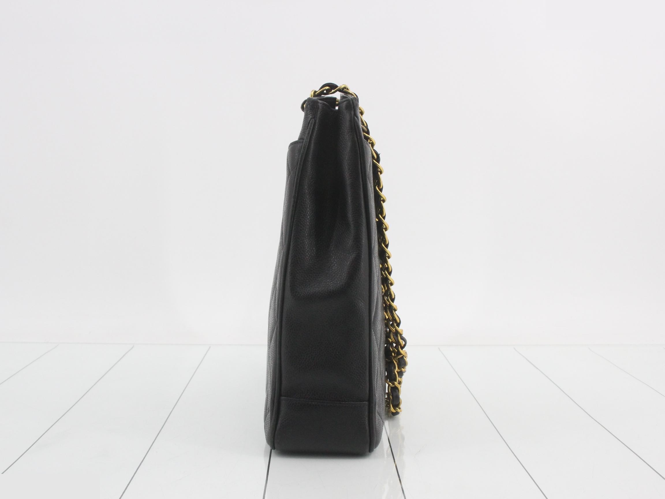 Caviar leather chain tote bag, with sticker, item number 3. — view 3