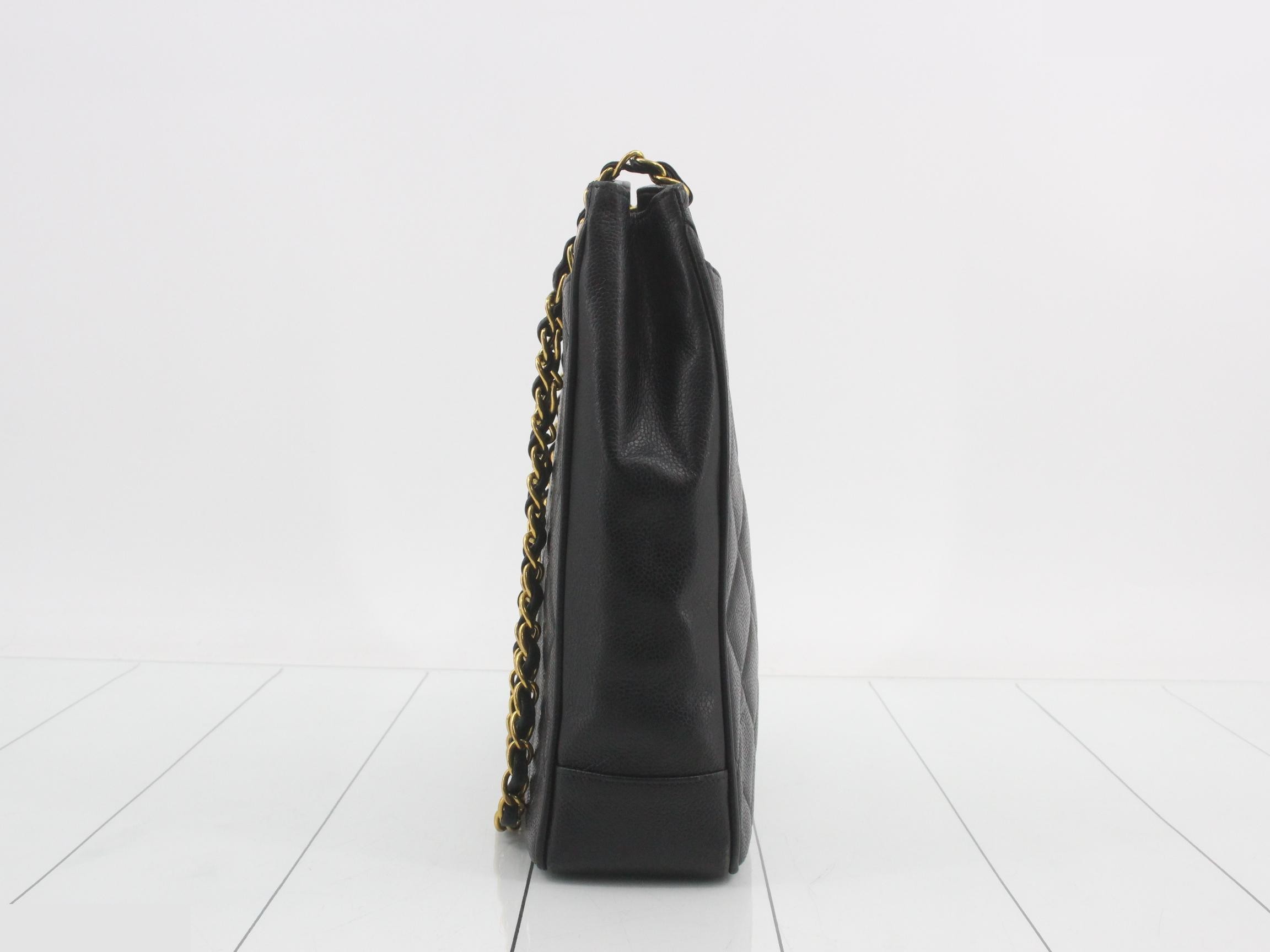 Caviar leather chain tote bag, with sticker, item number 3. — view 4