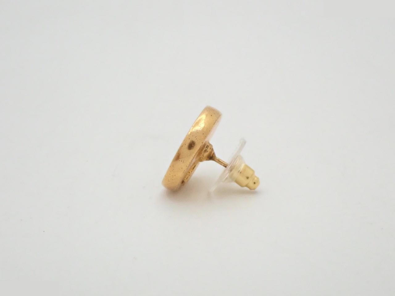 03P Coco Mark Black Leather Single Earring — view 3