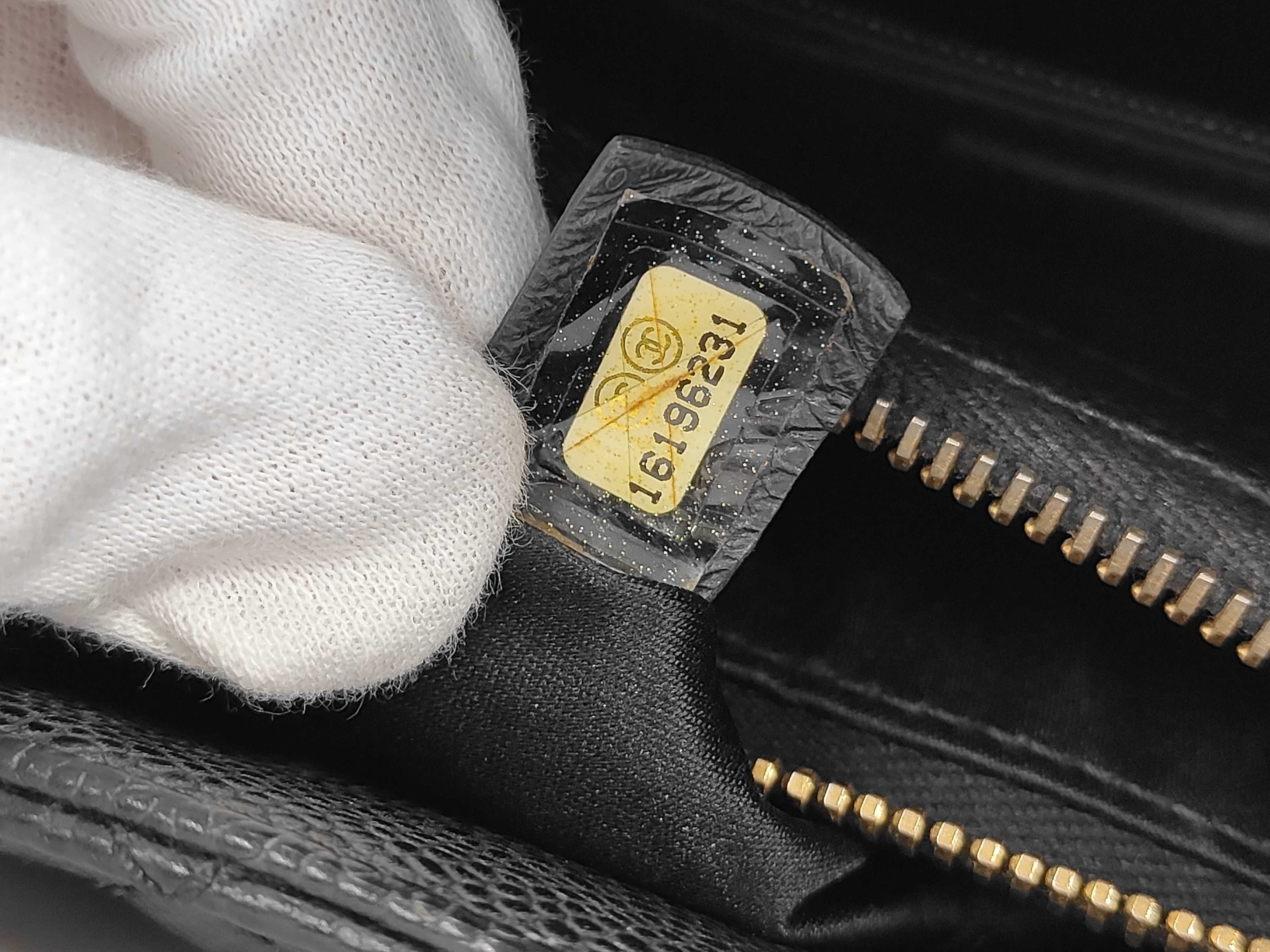 GST Large Coco Chain Tote Bag, Caviar Leather, Black, Serial Number 16 Series Tote Bag — view 11