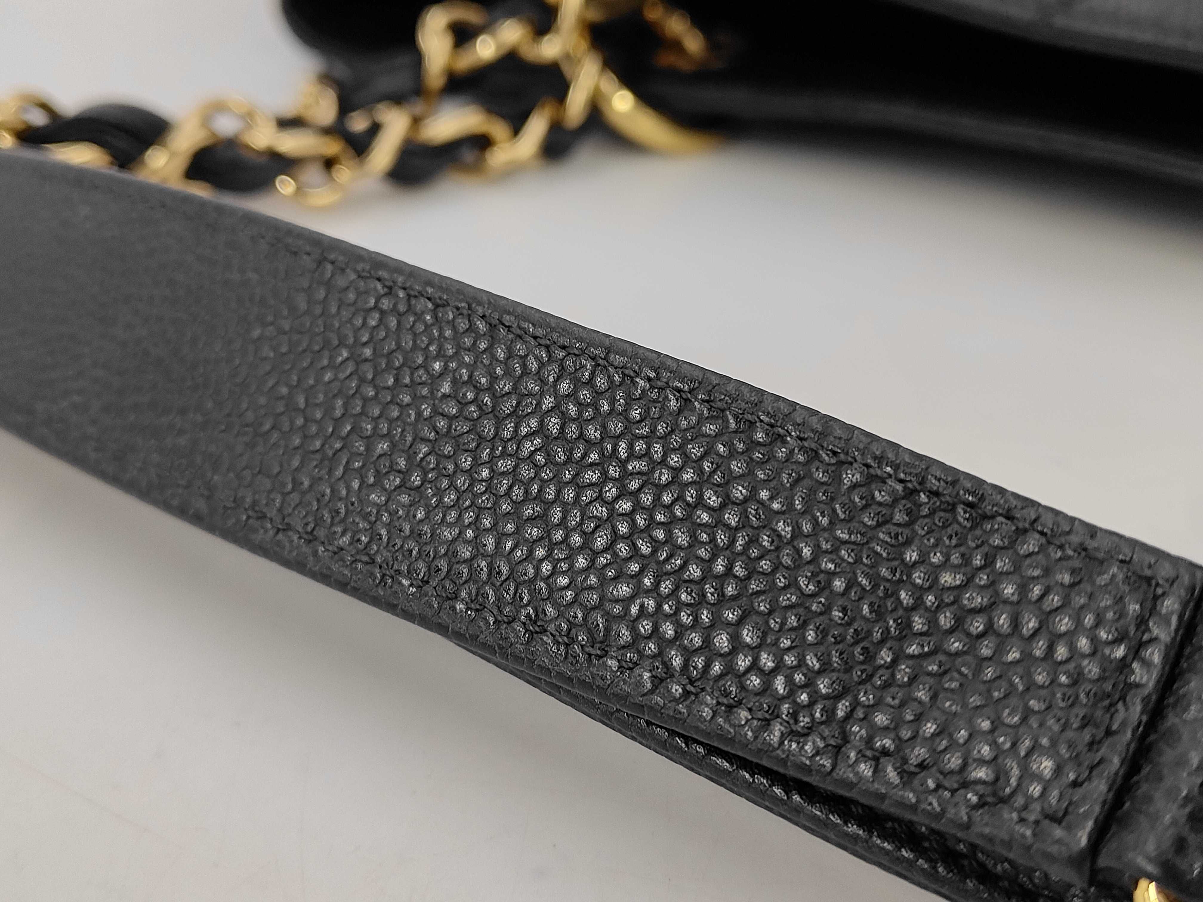 GST Large Coco Chain Tote Bag, Caviar Leather, Black, Serial Number 16 Series Tote Bag — view 5
