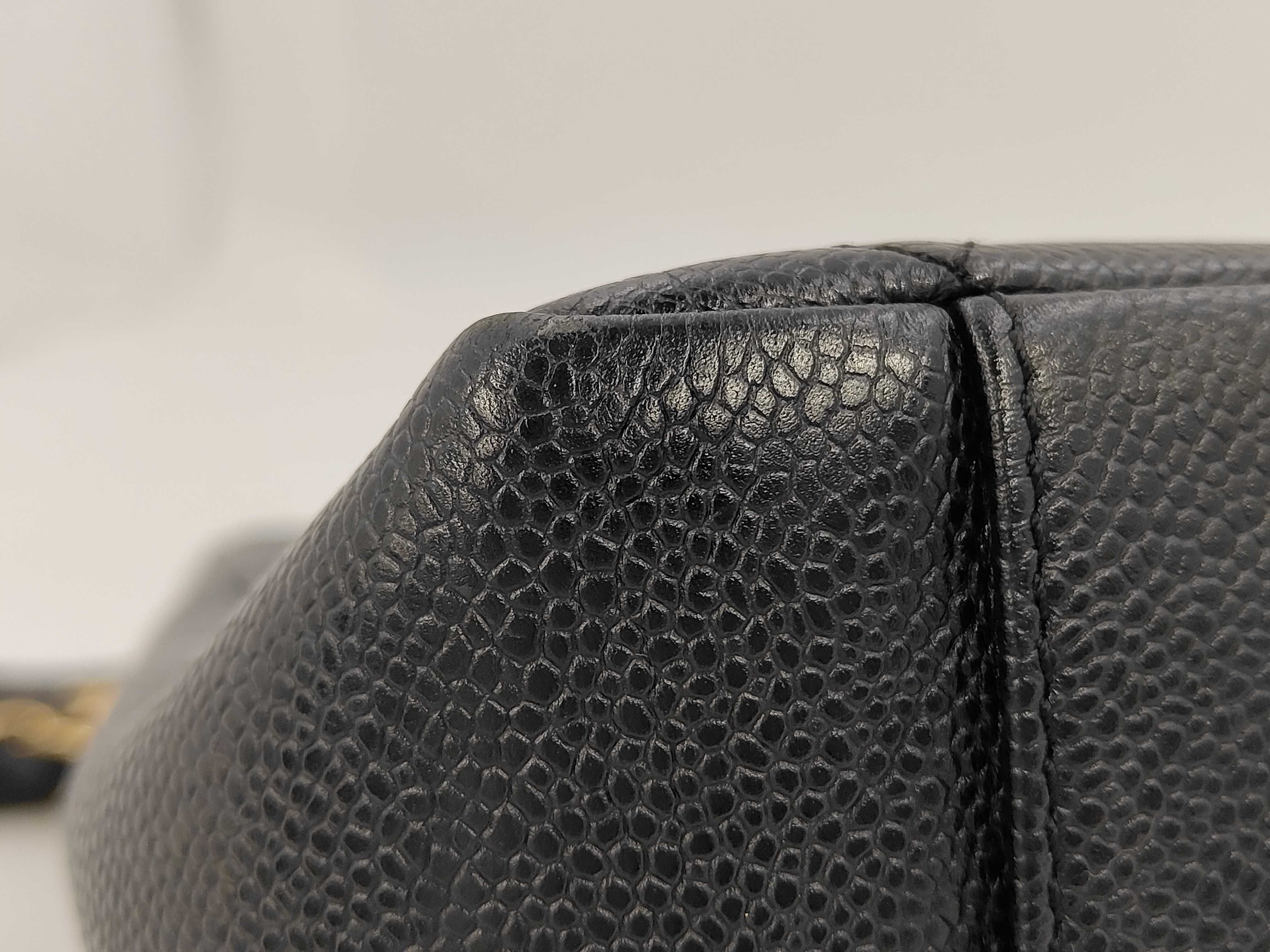 GST Large Coco Chain Tote Bag, Caviar Leather, Black, Serial Number 16 Series Tote Bag — view 6