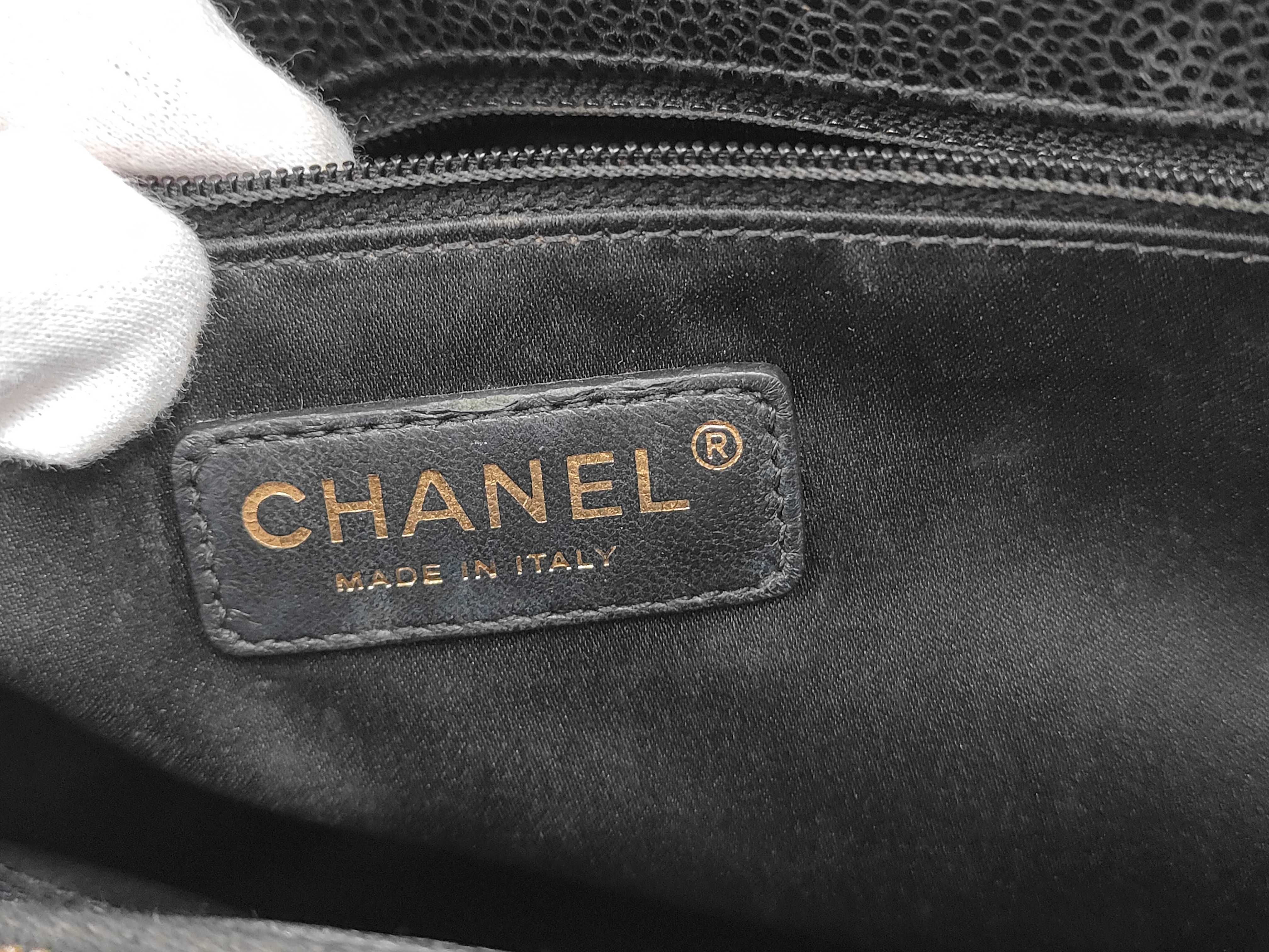 GST Large Coco Chain Tote Bag, Caviar Leather, Black, Serial Number 16 Series Tote Bag — view 9