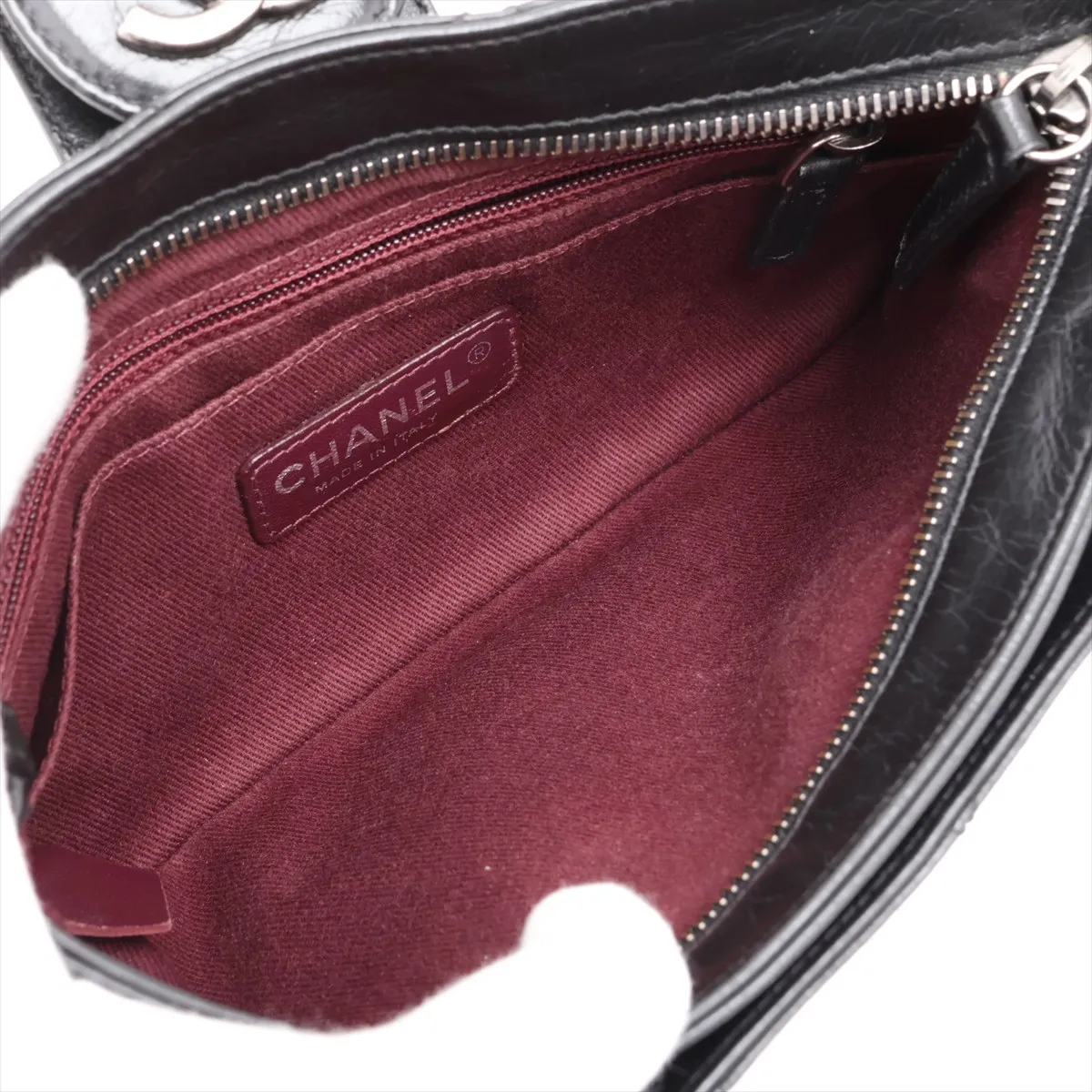 Matelassé Leather Chain Shoulder Bag, Black with Gunmetal Hardware, Item Number 19744177 (Serial Number in the 19th range) — view 6