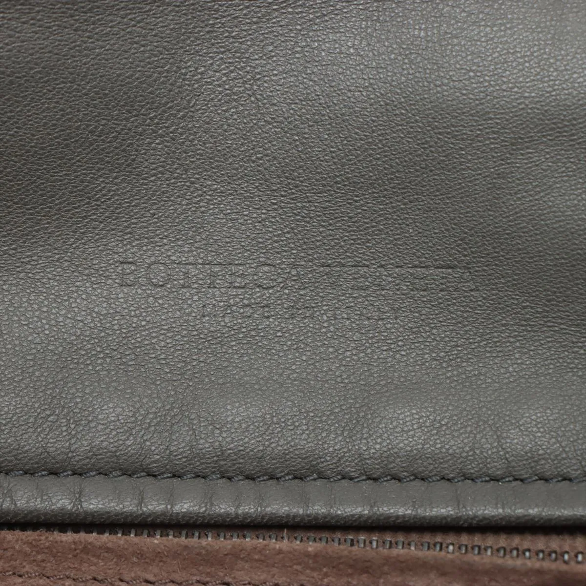Intrecciato Leather Shoulder Bag Gray — view 9