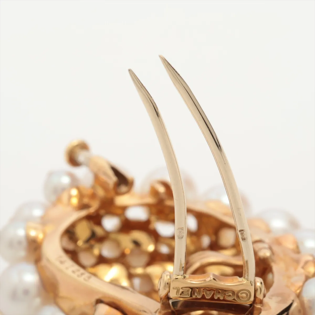 pearl diamond brooch Gold quality unknown (hallmark) 25.8g 14I288 Pearl — view 3