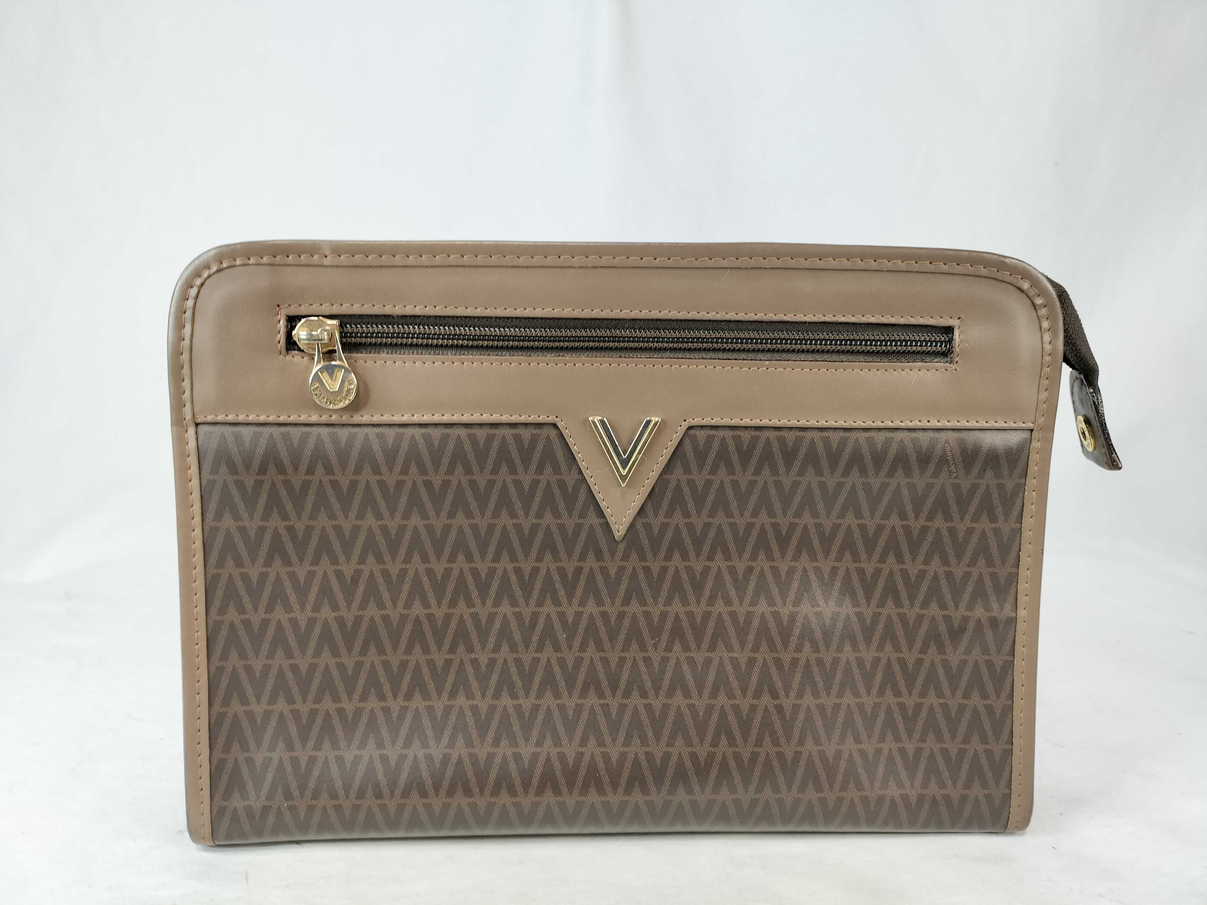 MARIO Valentino V-logo brown clutch bag, second bag