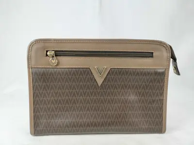 MARIO Valentino V-logo brown clutch bag, second bag