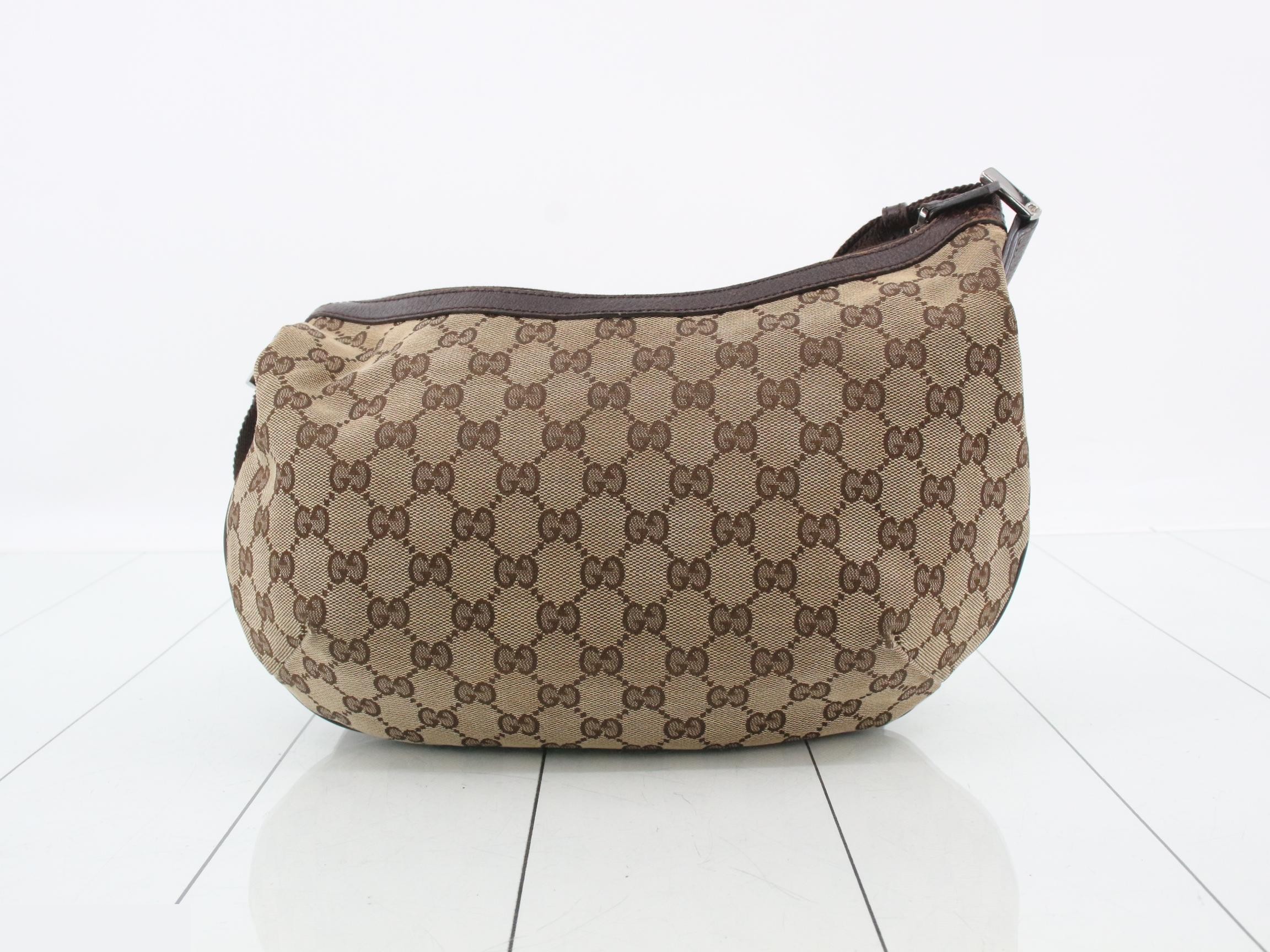 GG Canvas Croissant Hobo, Brown, 28 x 17 x 10 cm — view 2