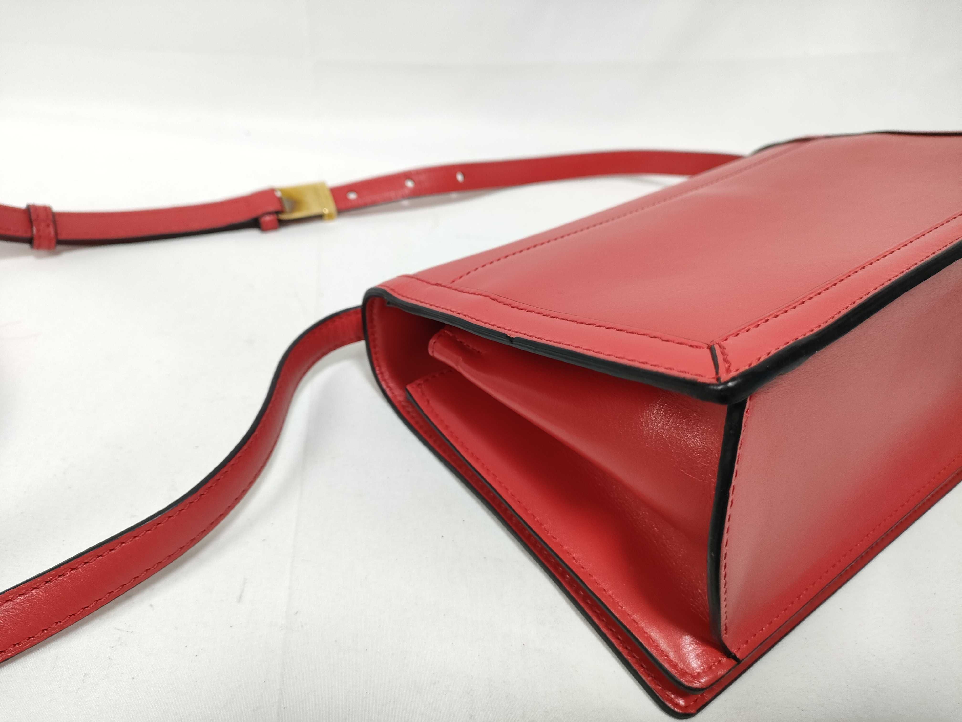 Barcelona Leather Shoulder Bag, Red — view 5
