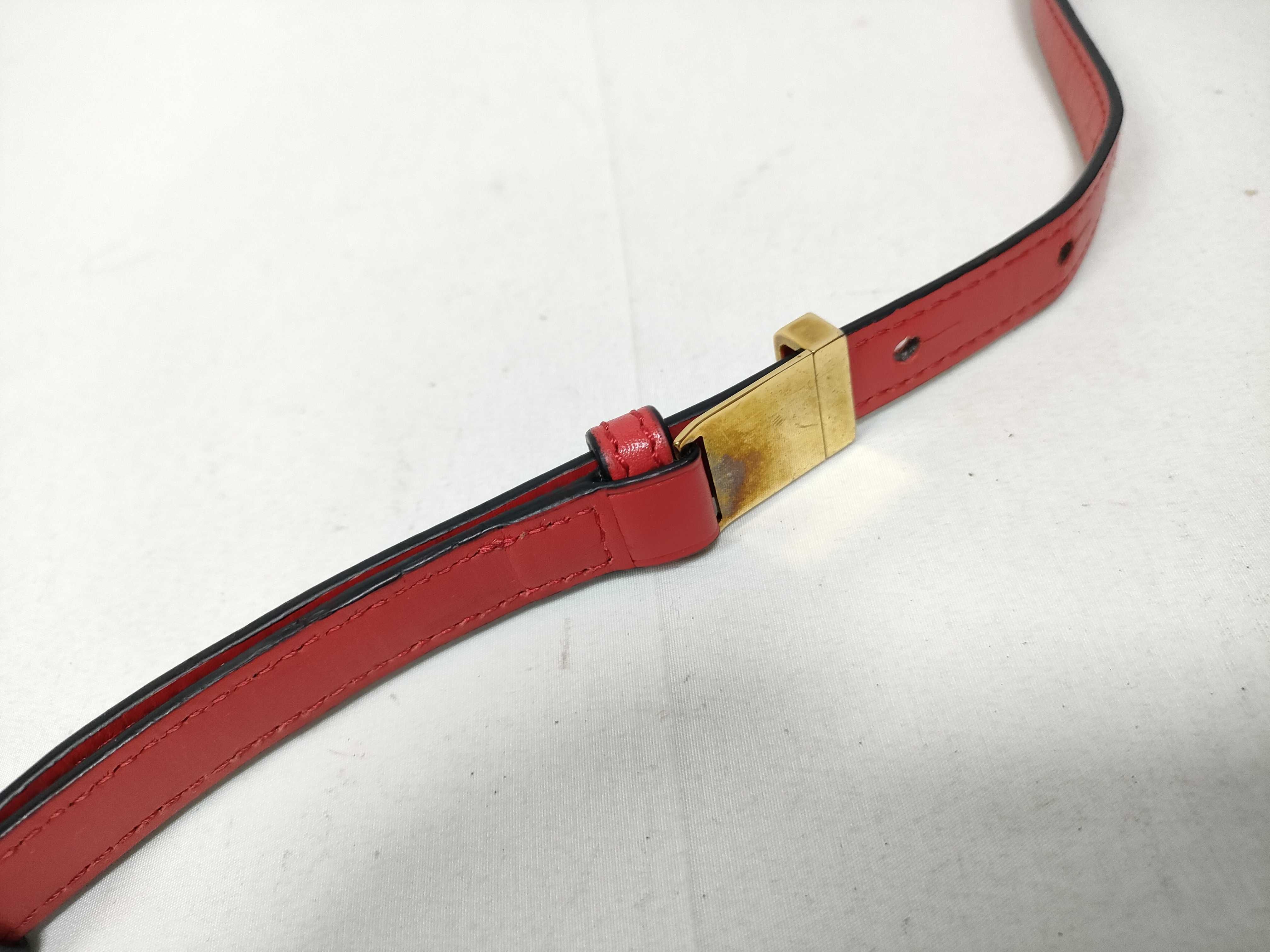 Barcelona Leather Shoulder Bag, Red — view 6