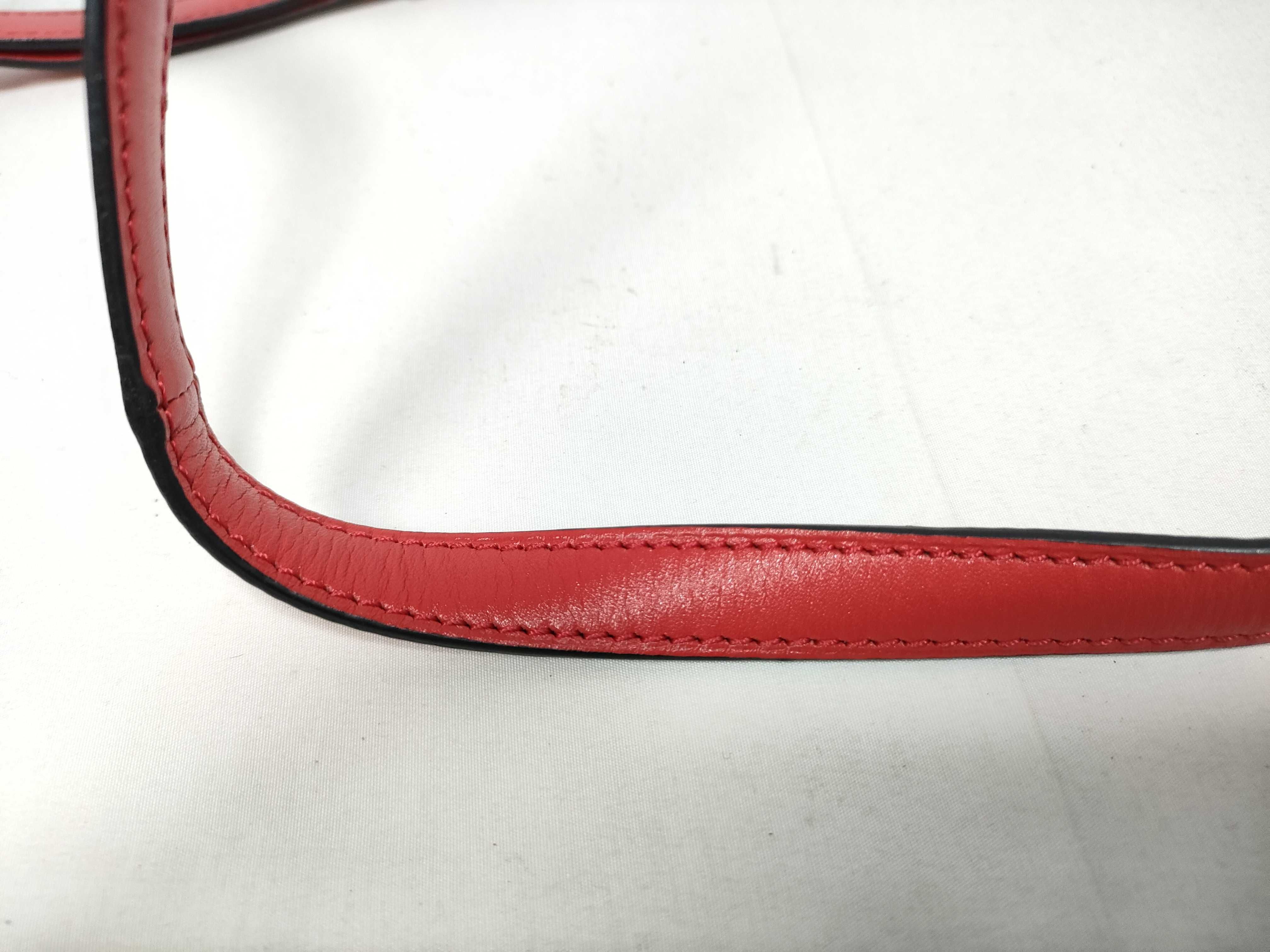 Barcelona Leather Shoulder Bag, Red — view 7