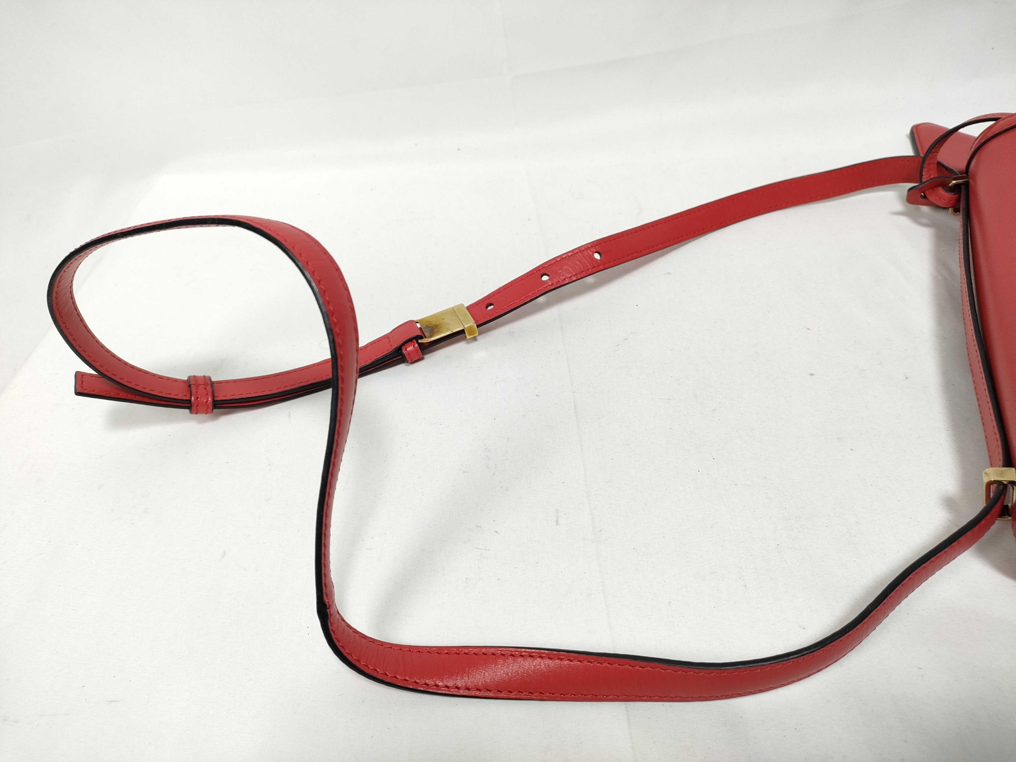 Barcelona Leather Shoulder Bag, Red — view 8