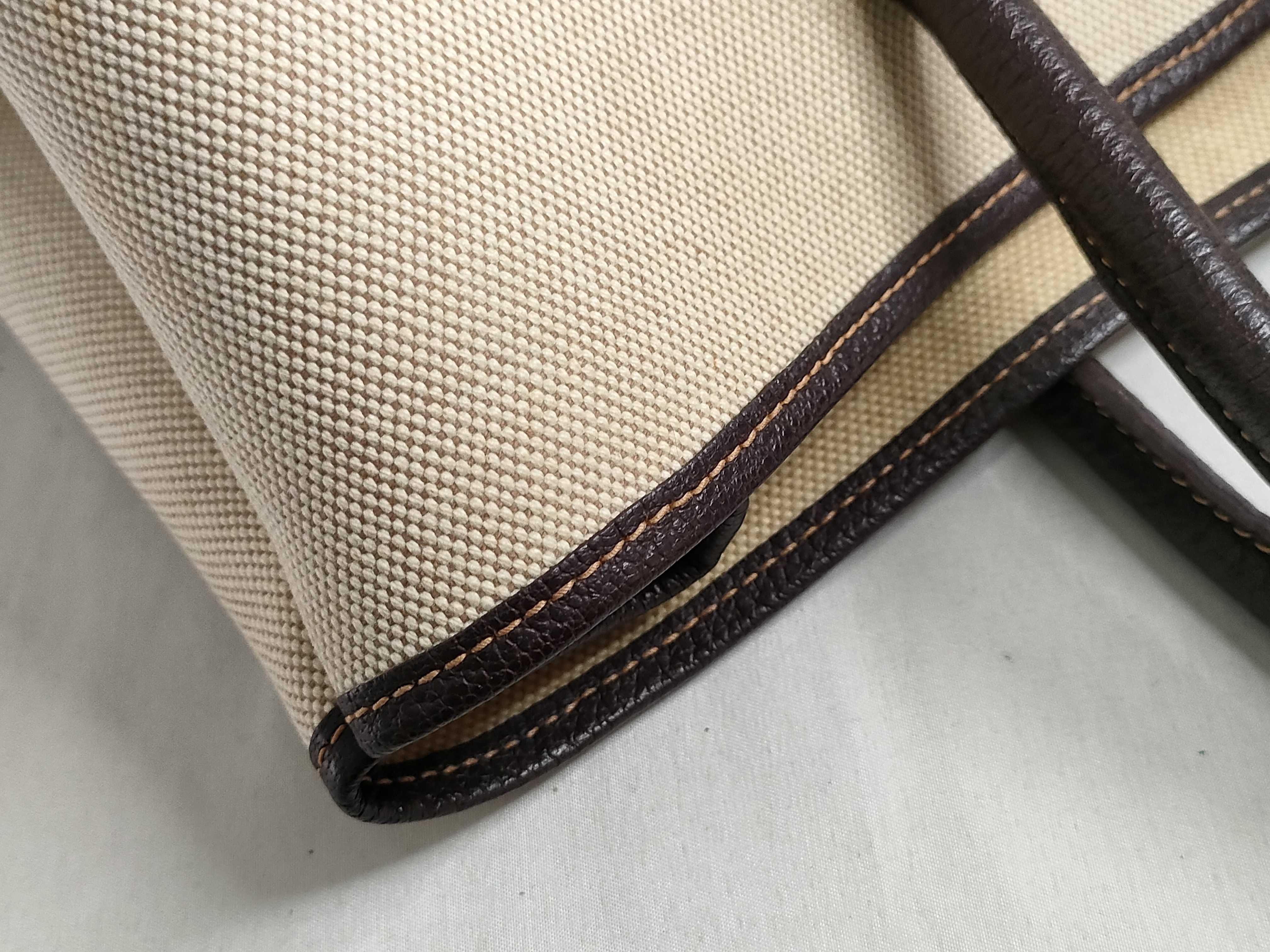 Garden Party PM Toile x Buffalo Leather Tote Bag (H Stamp) — view 12