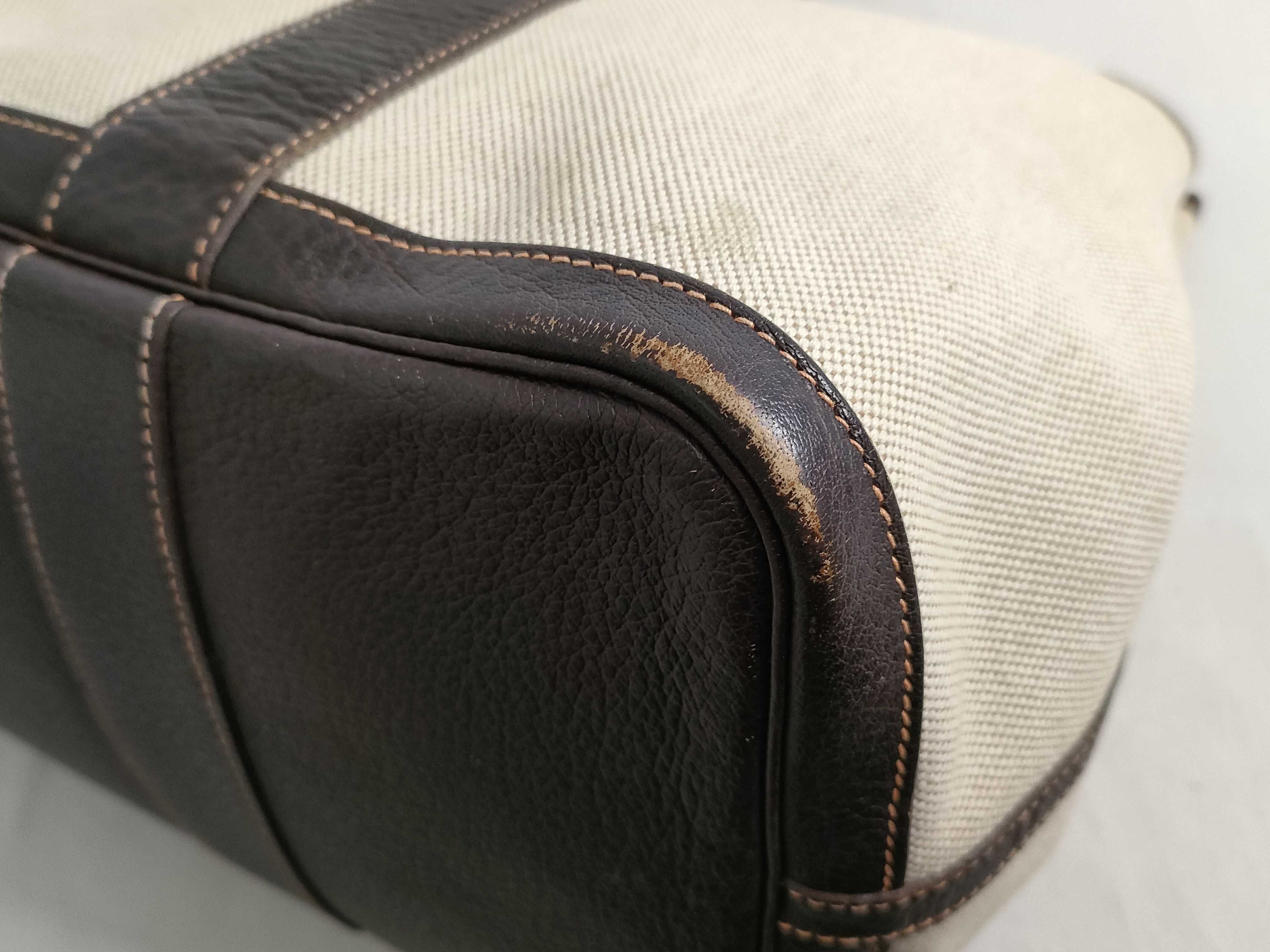 Garden Party PM Toile x Buffalo Leather Tote Bag (H Stamp) — view 6