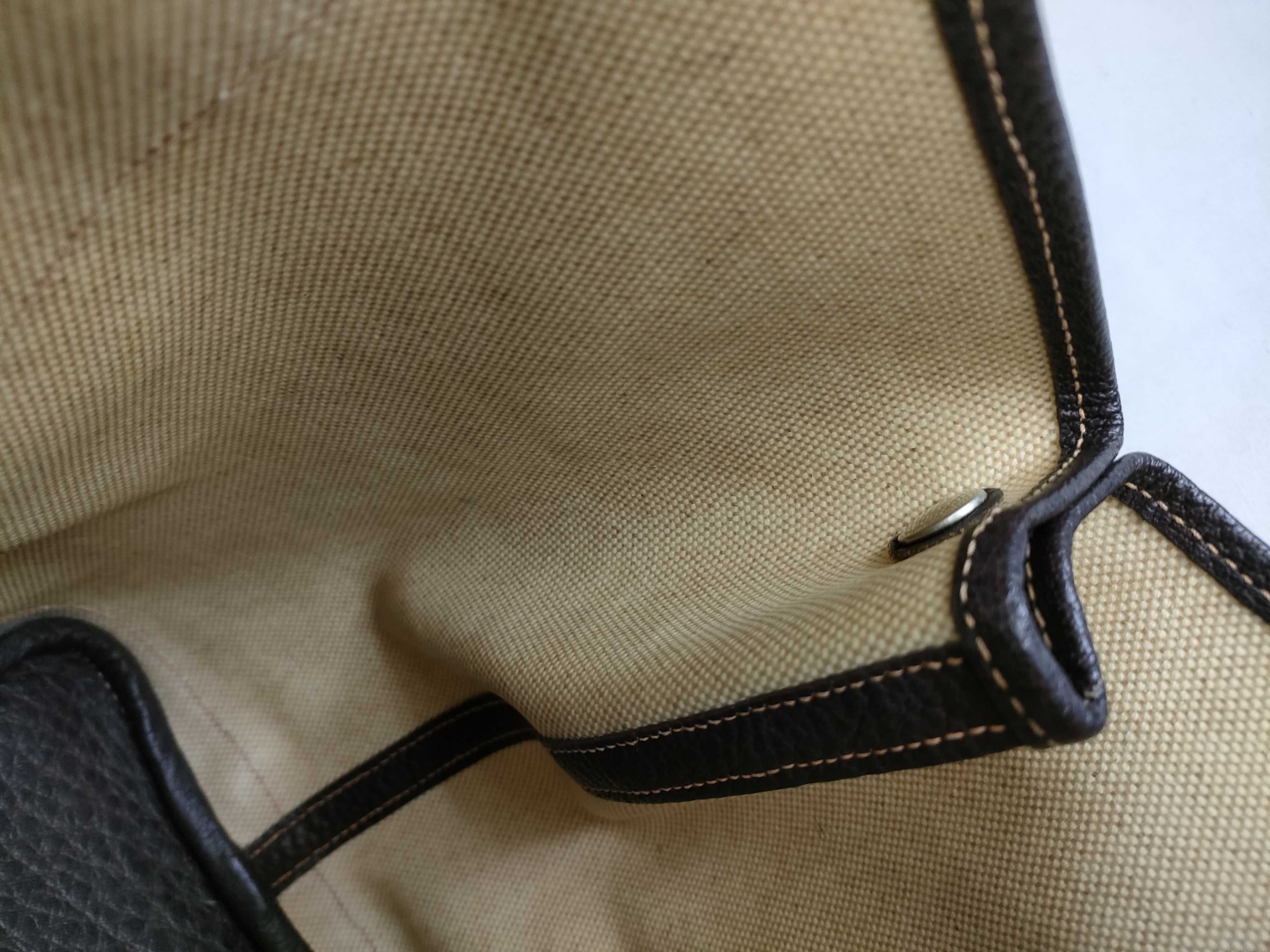 Garden Party PM Toile x Buffalo Leather Tote Bag (H Stamp) — view 8