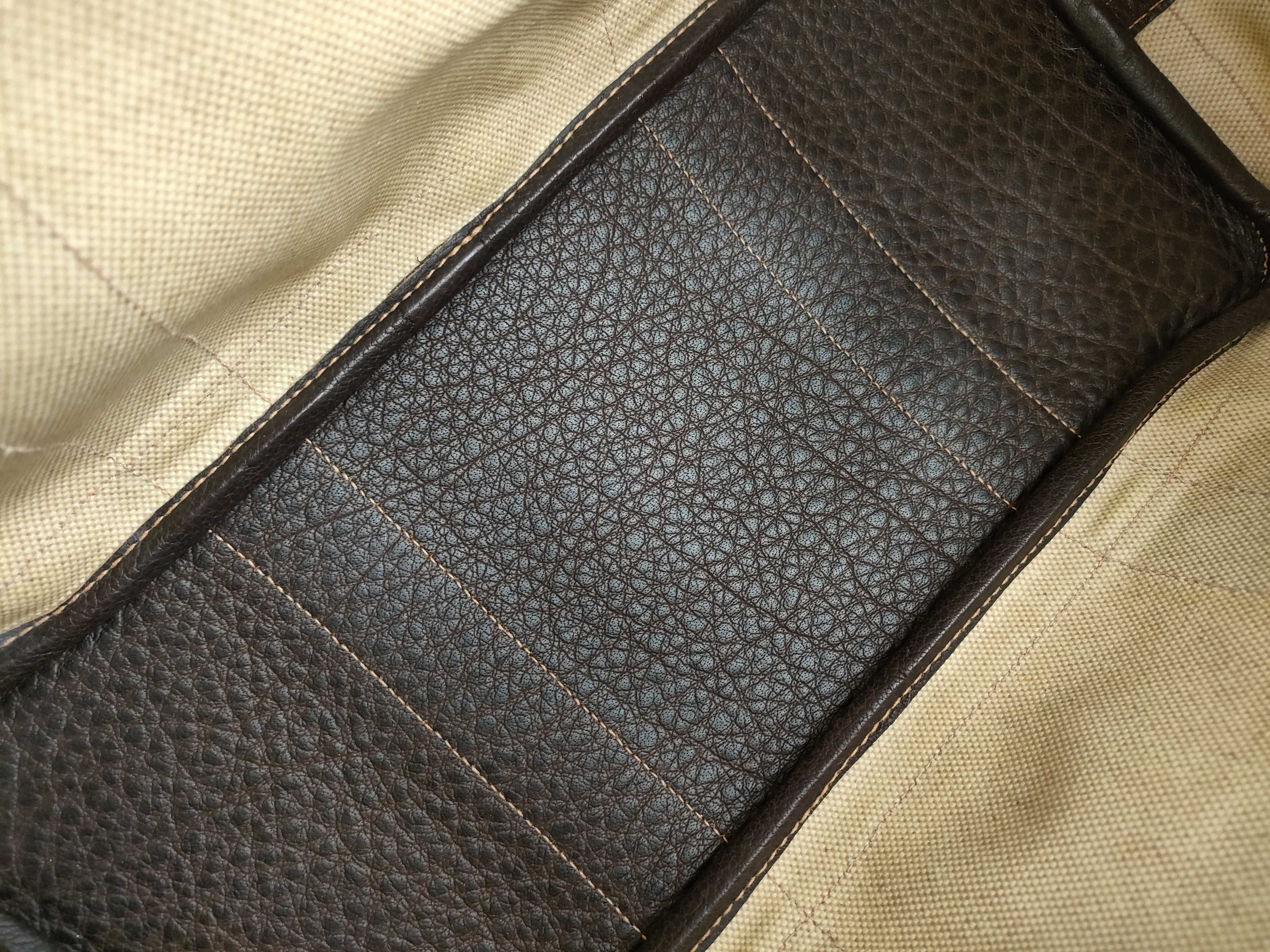 Garden Party PM Toile x Buffalo Leather Tote Bag (H Stamp) — view 9