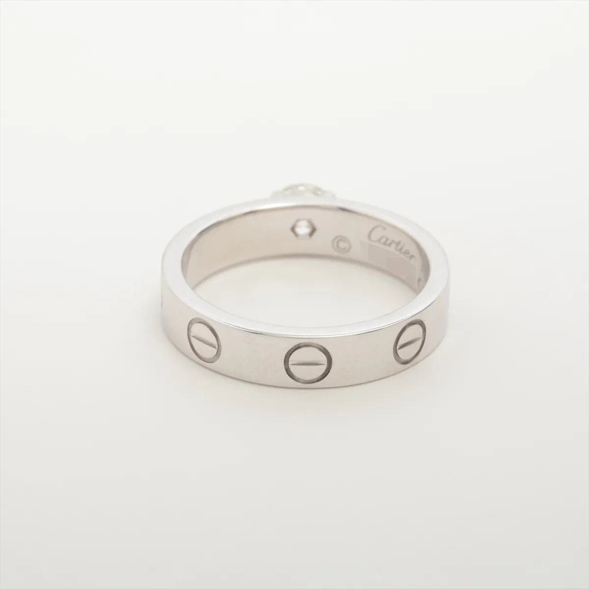 Mini Love Solitaire Diamond Ring, 750 (WG), 4.0g, 0.27g, Size 47, QB9508, Hallmark — view 2