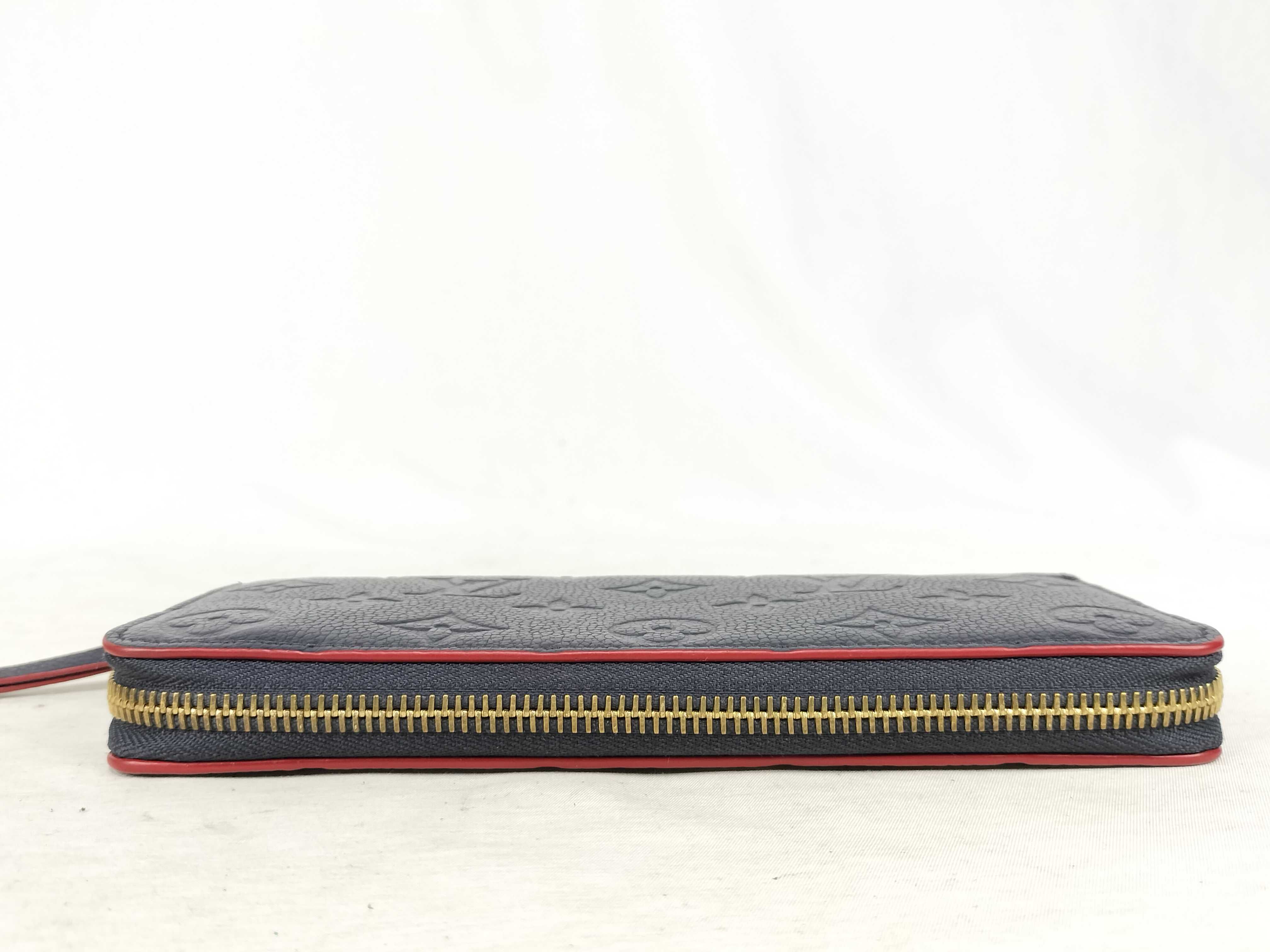 Monogram Empreinte Louis Vuitton Empreinte Portefeuille Clemence Zippy Marine Rouge Gold Hardware IC Tag Wallet — view 6