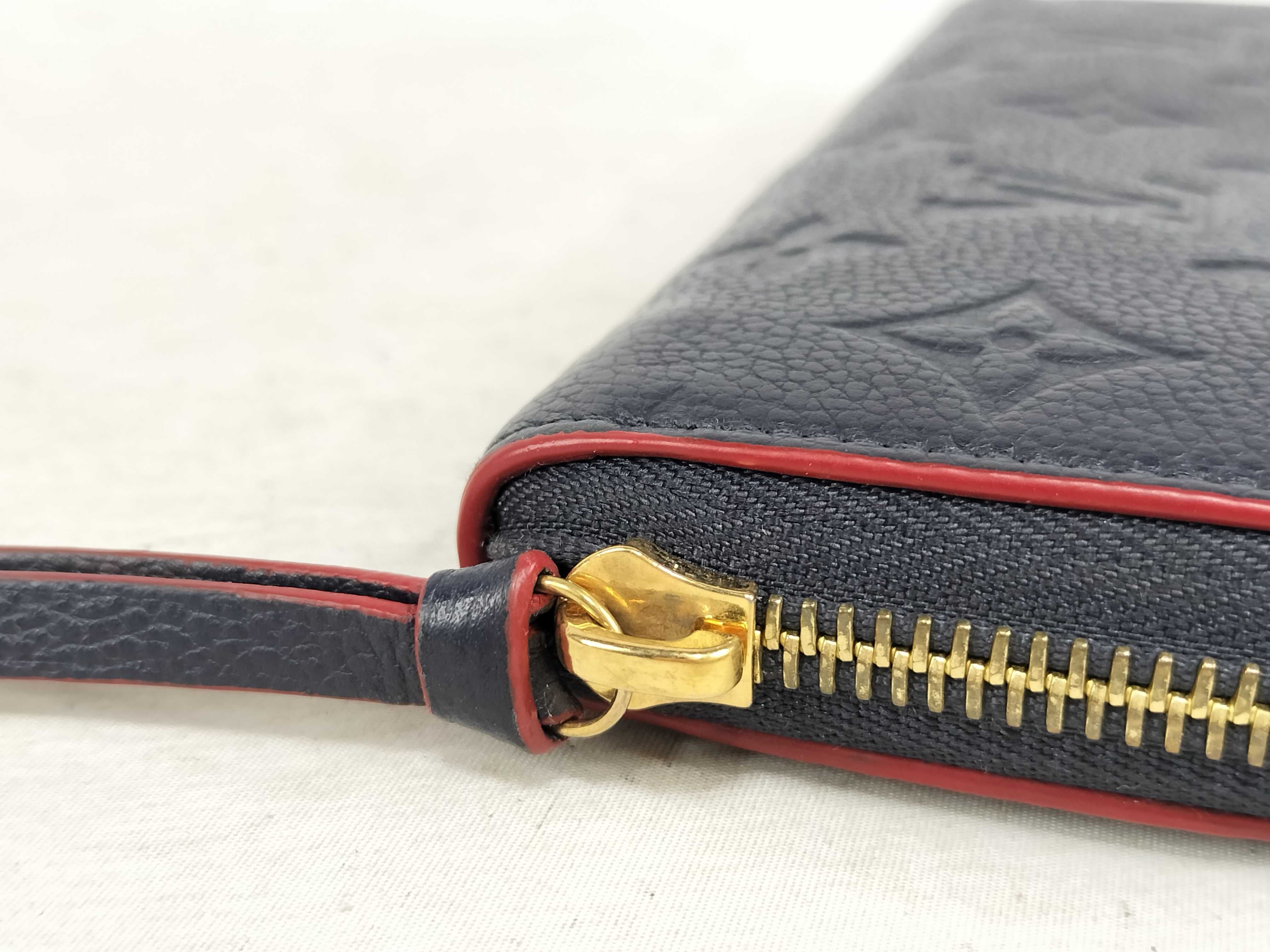 Monogram Empreinte Louis Vuitton Empreinte Portefeuille Clemence Zippy Marine Rouge Gold Hardware IC Tag Wallet — view 7