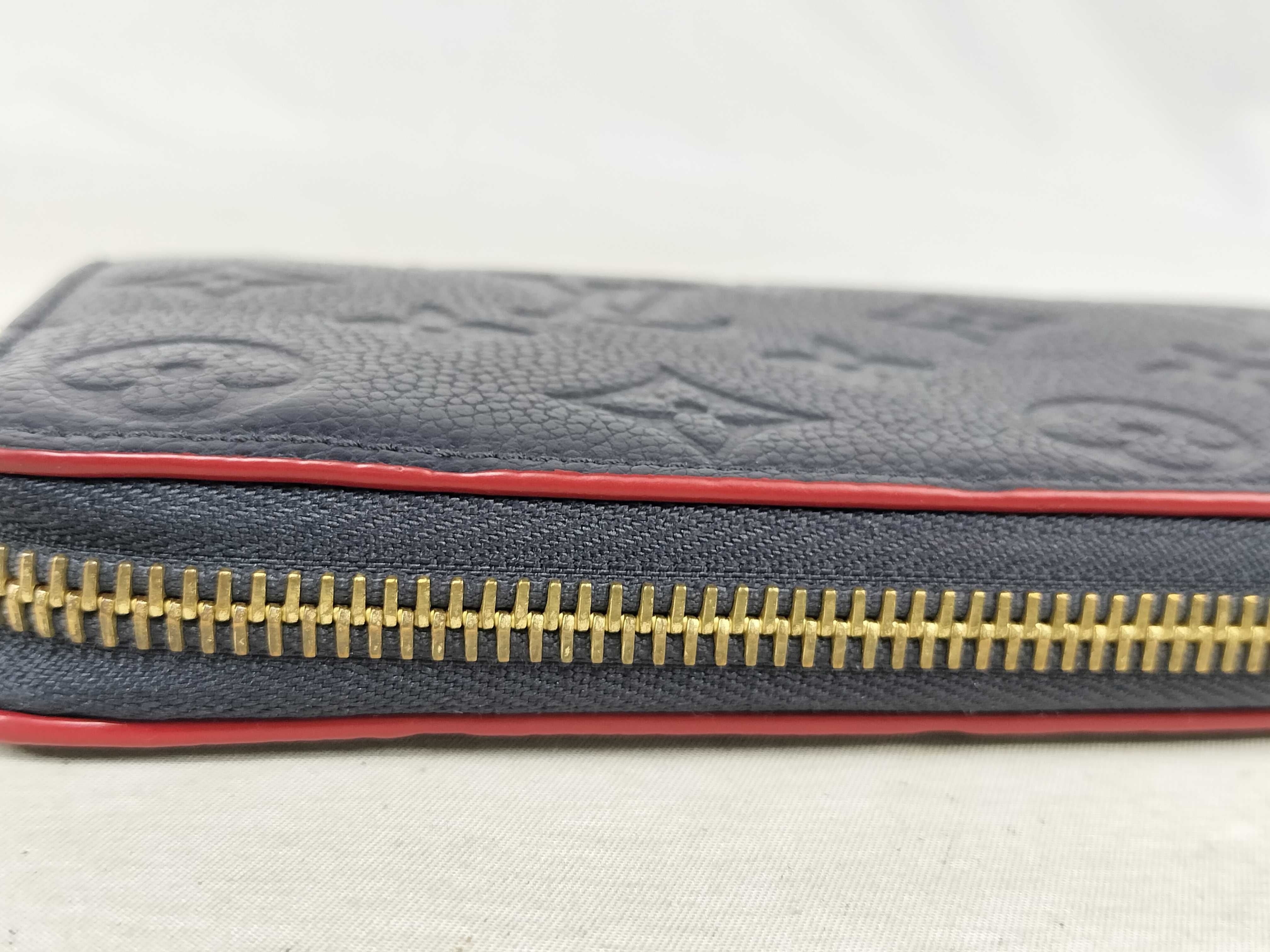 Monogram Empreinte Louis Vuitton Empreinte Portefeuille Clemence Zippy Marine Rouge Gold Hardware IC Tag Wallet — view 8