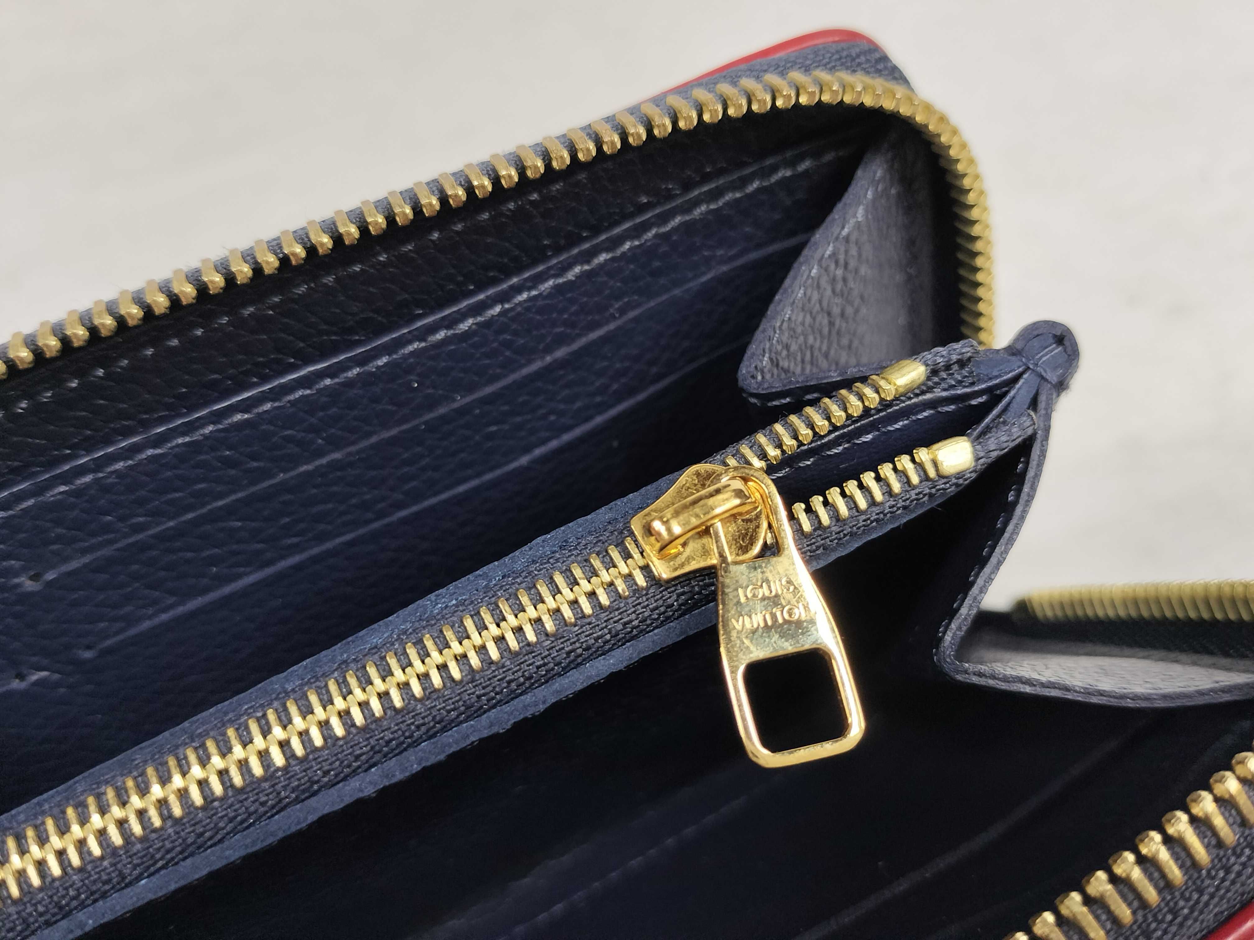 Monogram Empreinte Louis Vuitton Empreinte Portefeuille Clemence Zippy Marine Rouge Gold Hardware IC Tag Wallet — view 9