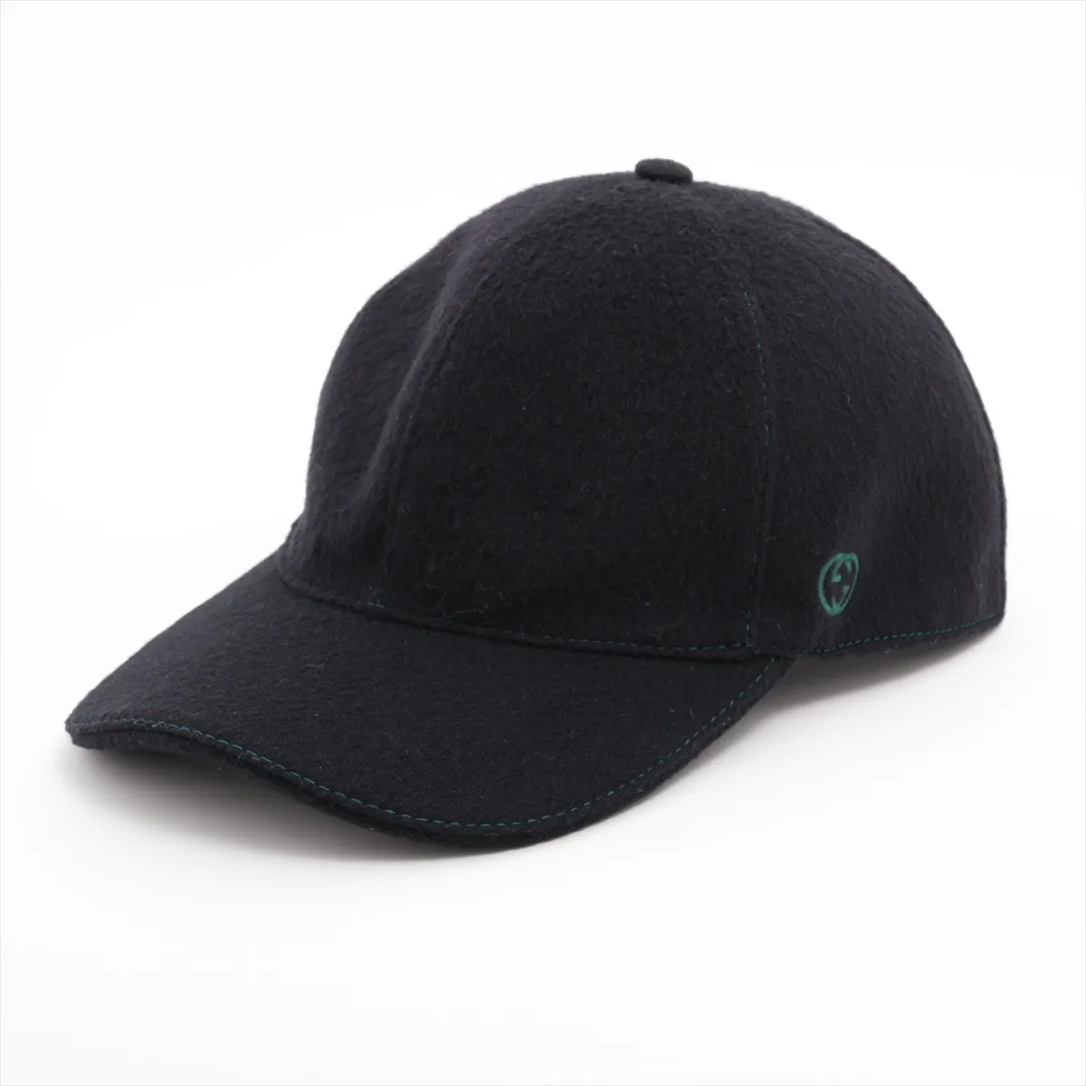 Interlocking G Cap, Size M, Wool, Black. Shows signs of wear,