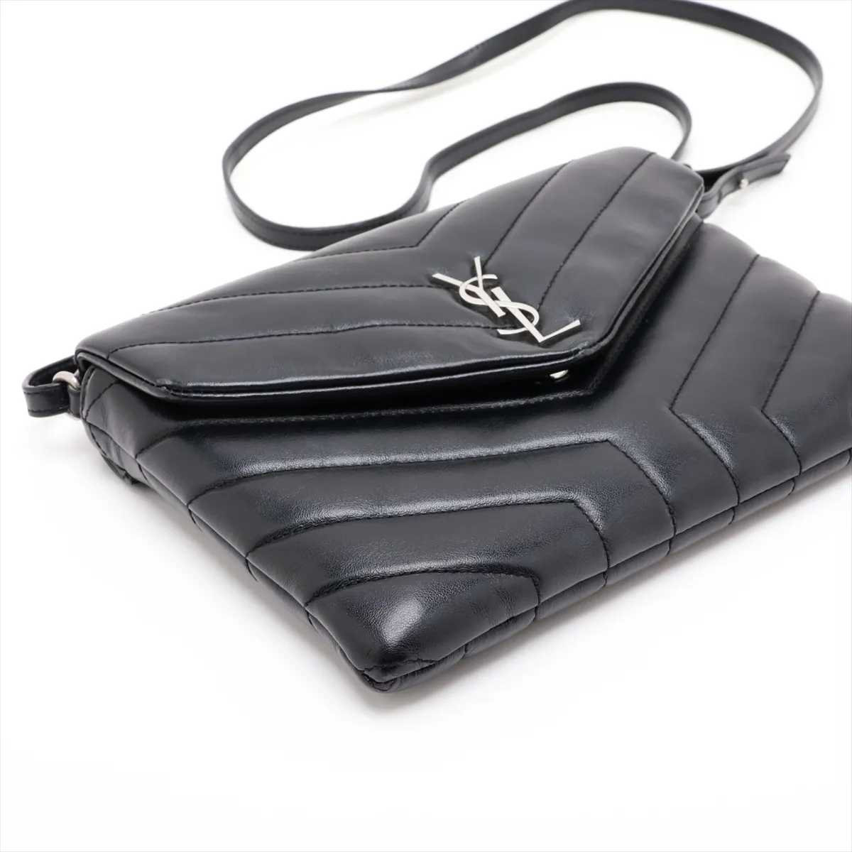 483235 Leather Shoulder Bag, Black — view 4