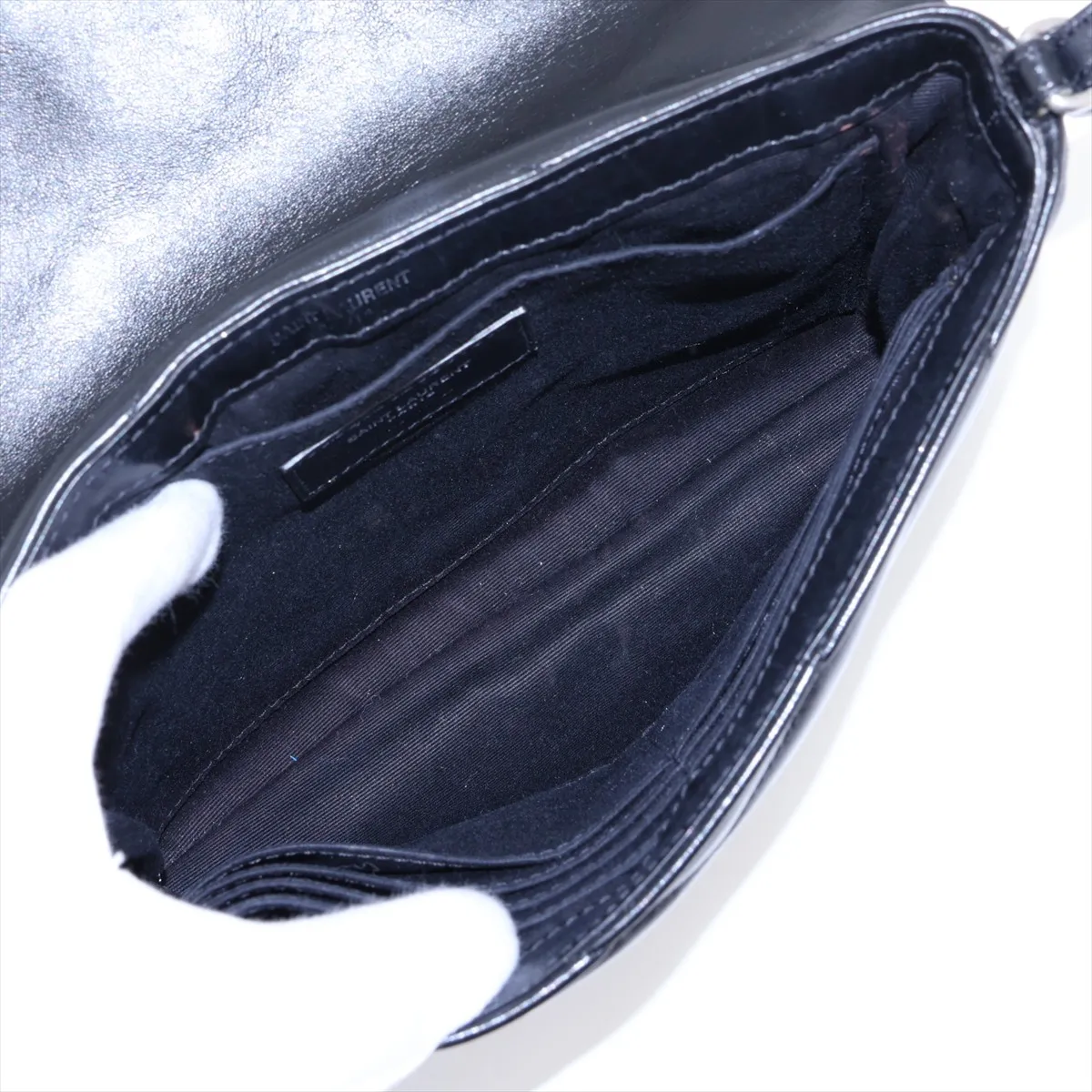 483235 Leather Shoulder Bag, Black — view 6