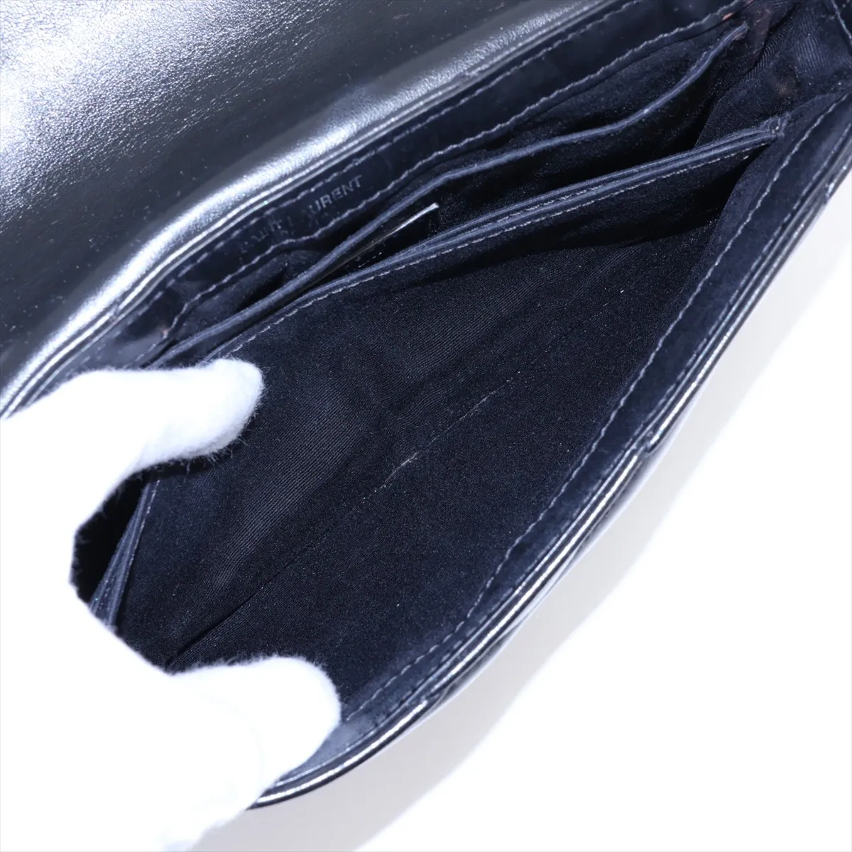 483235 Leather Shoulder Bag, Black — view 7