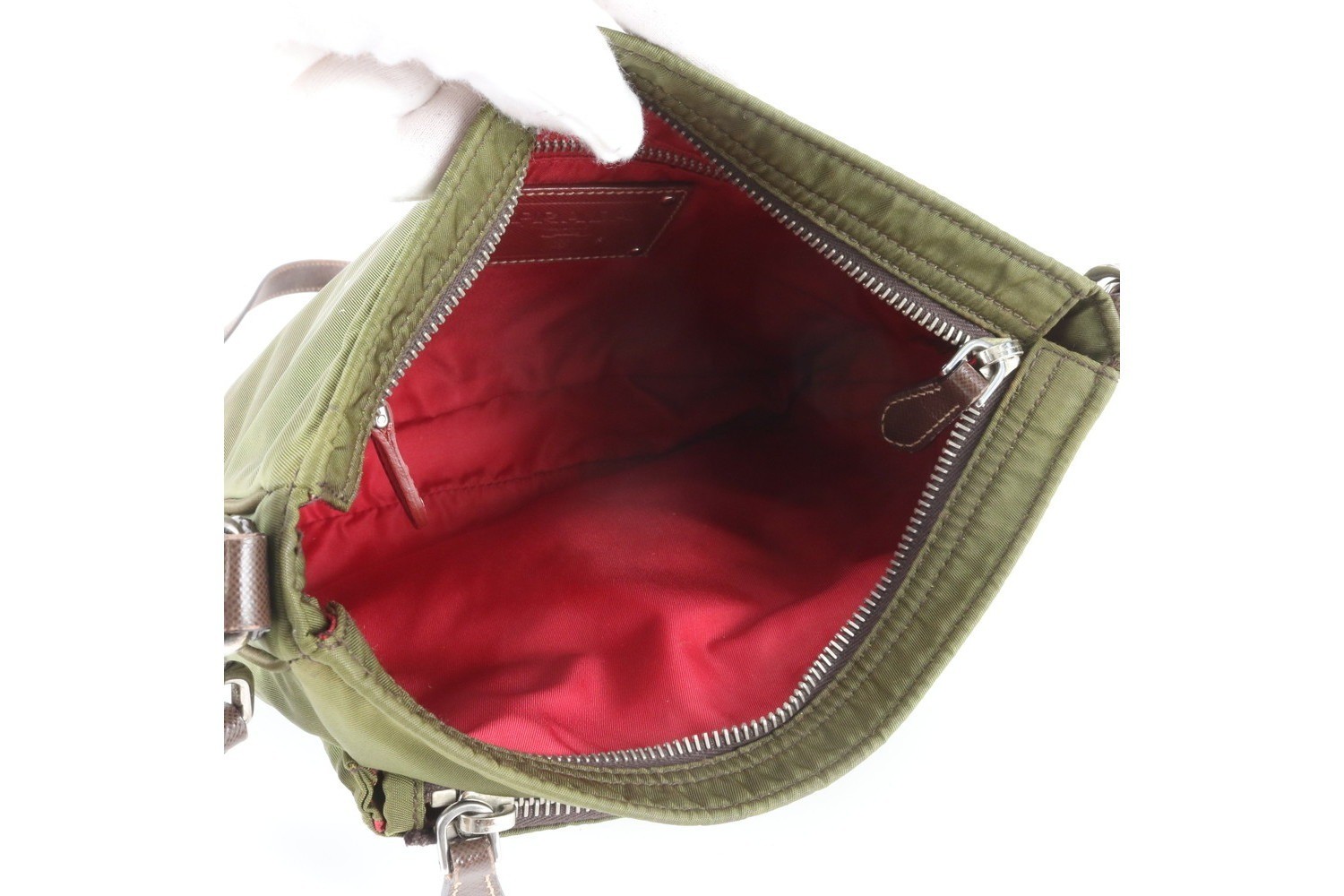 Guarantee card included Tessuto Nylon BT0693 Leather Shoulder Bag — view 7