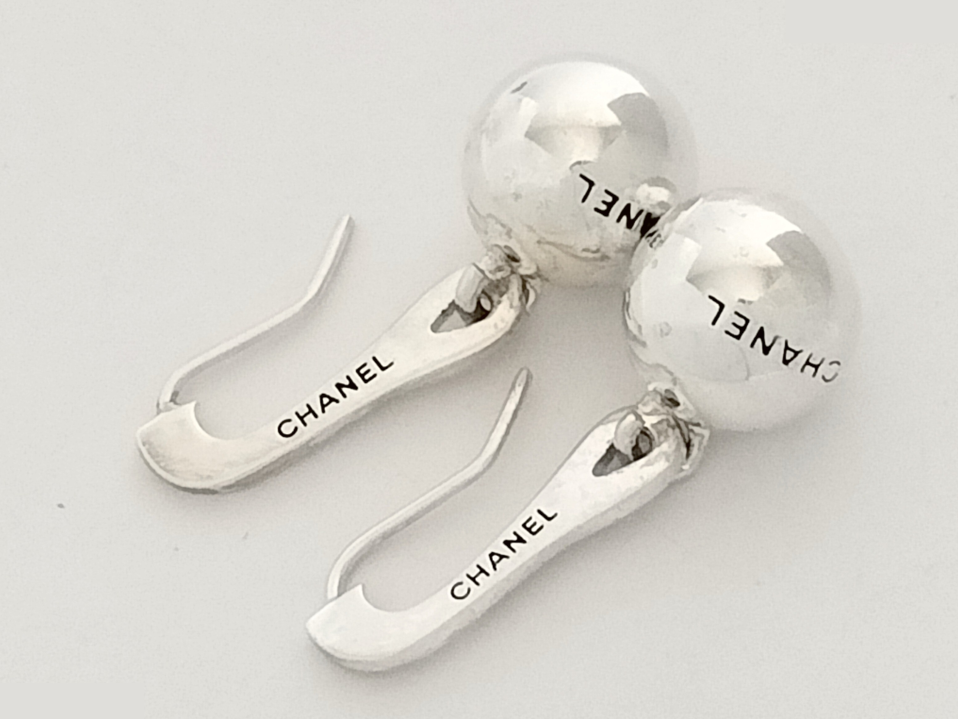 Logo ball silver earrings — view 3