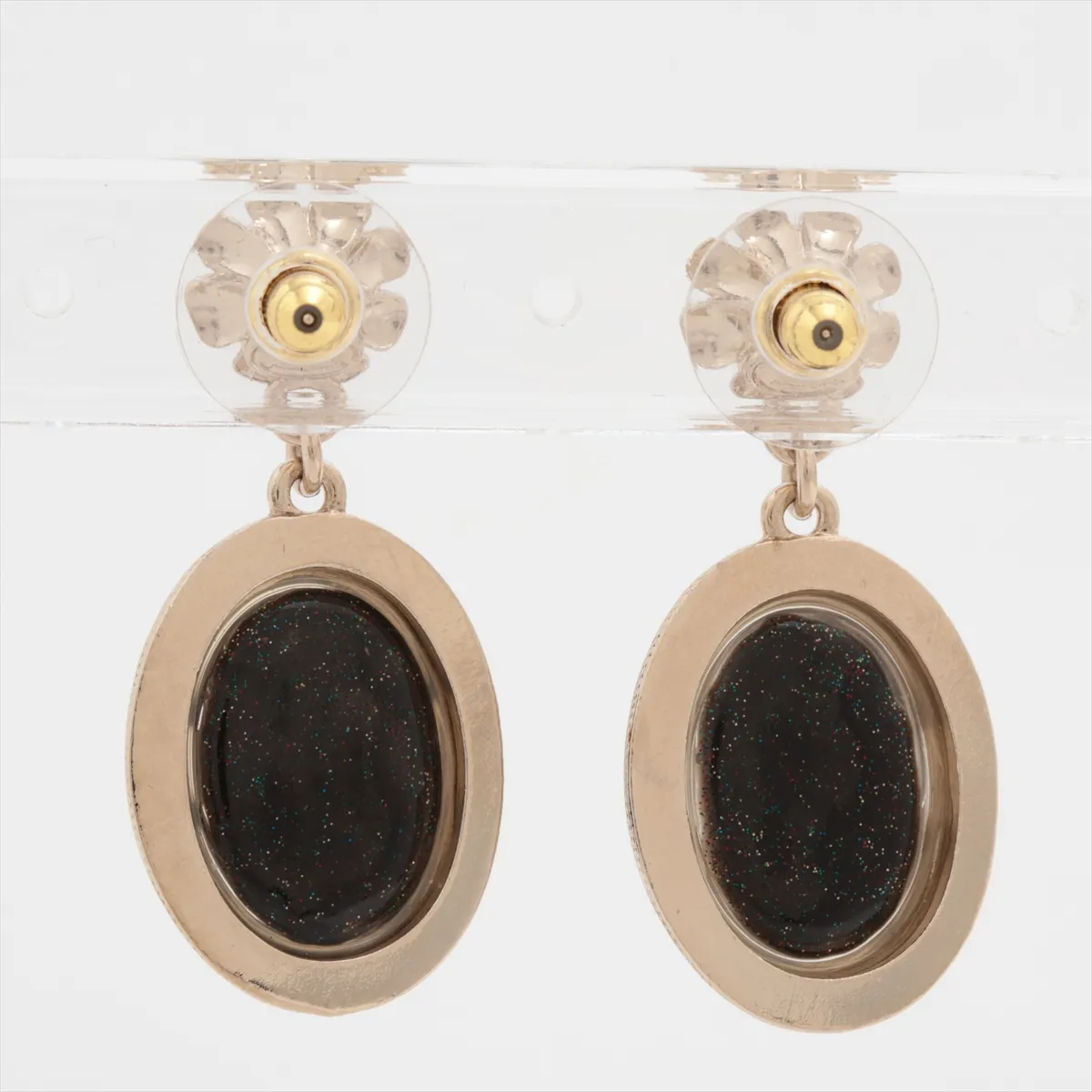 Coco Mark C22K Earrings (Pair) GP x Rhinestone x Faux Pearl Gold - — view 2
