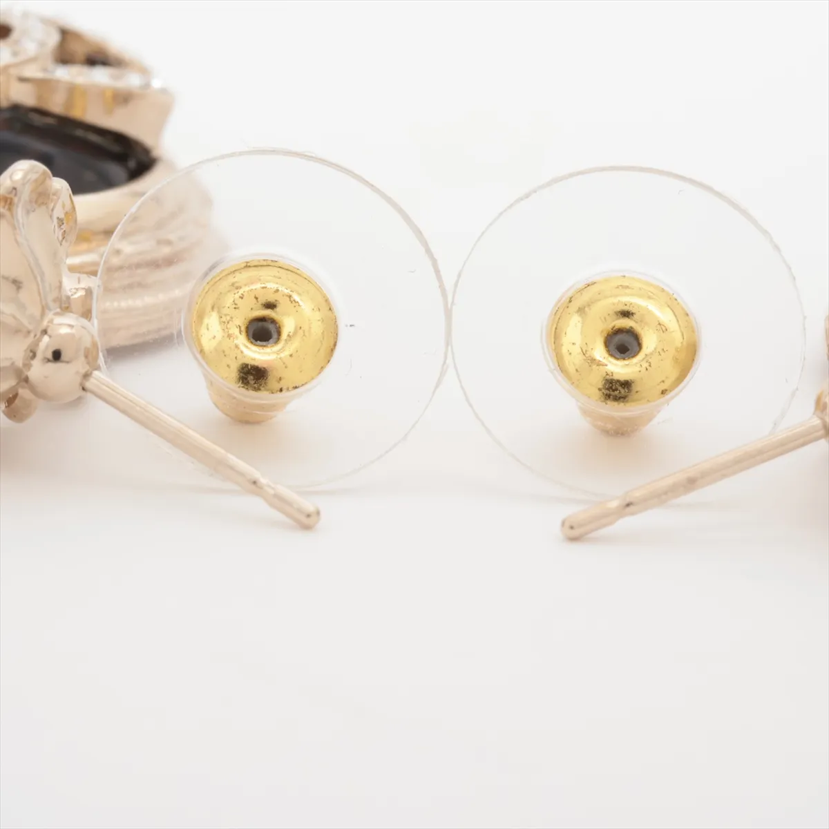 Coco Mark C22K Earrings (Pair) GP x Rhinestone x Faux Pearl Gold - — view 4