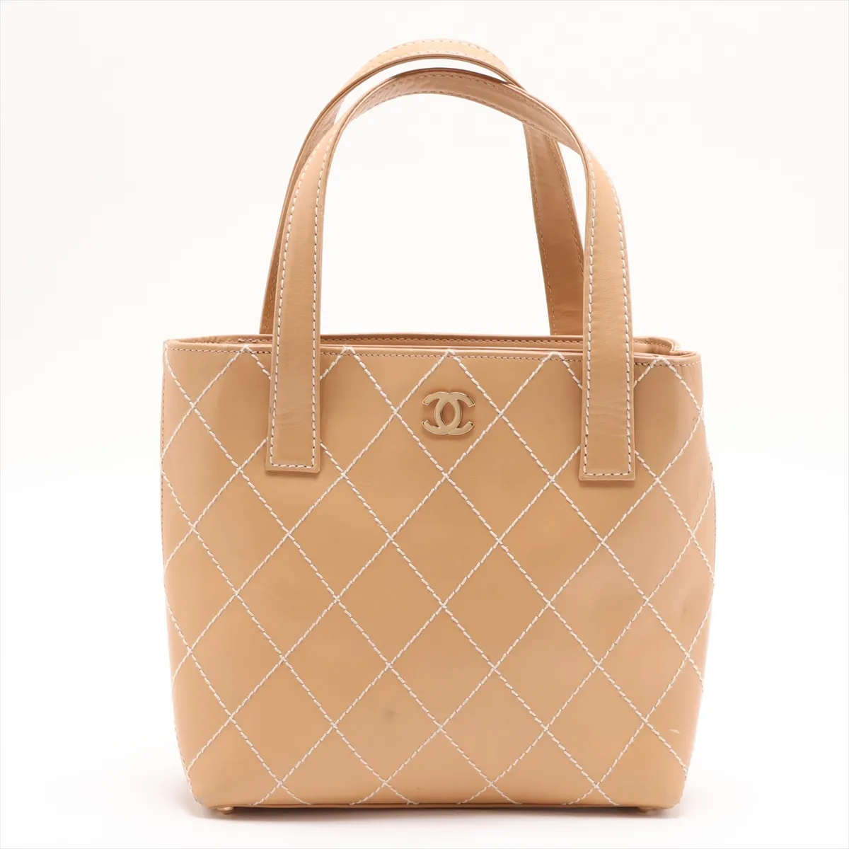 Wild Stitch Leather Tote Bag, Beige, Gold Hardware, 7522508, Series 7