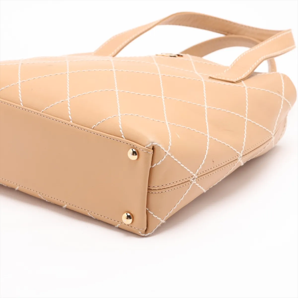 Wild Stitch Leather Tote Bag, Beige, Gold Hardware, 7522508, Series 7 — view 3