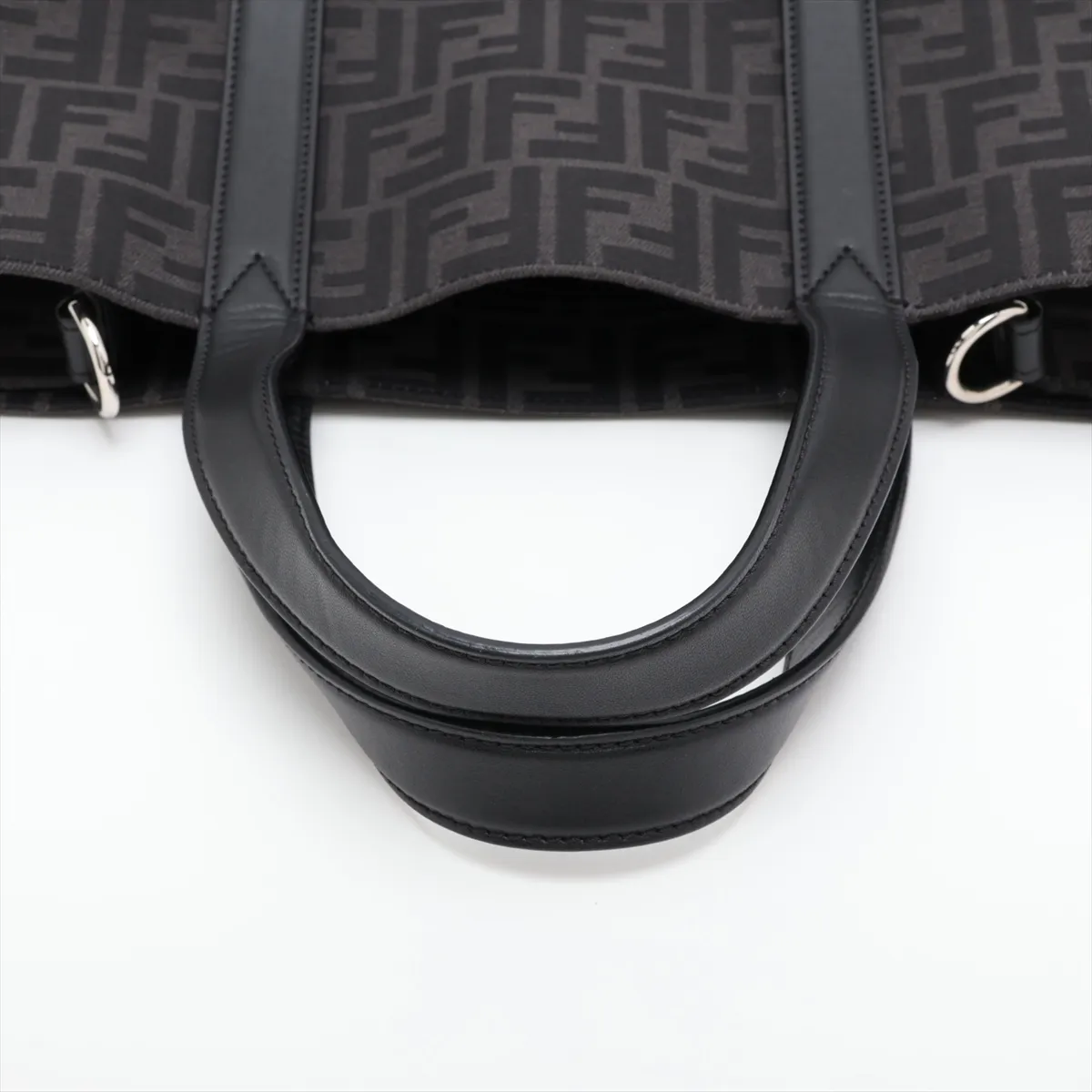 Zucca 7VA390 Canvas x Leather 2-Way Tote Bag, Black — view 5