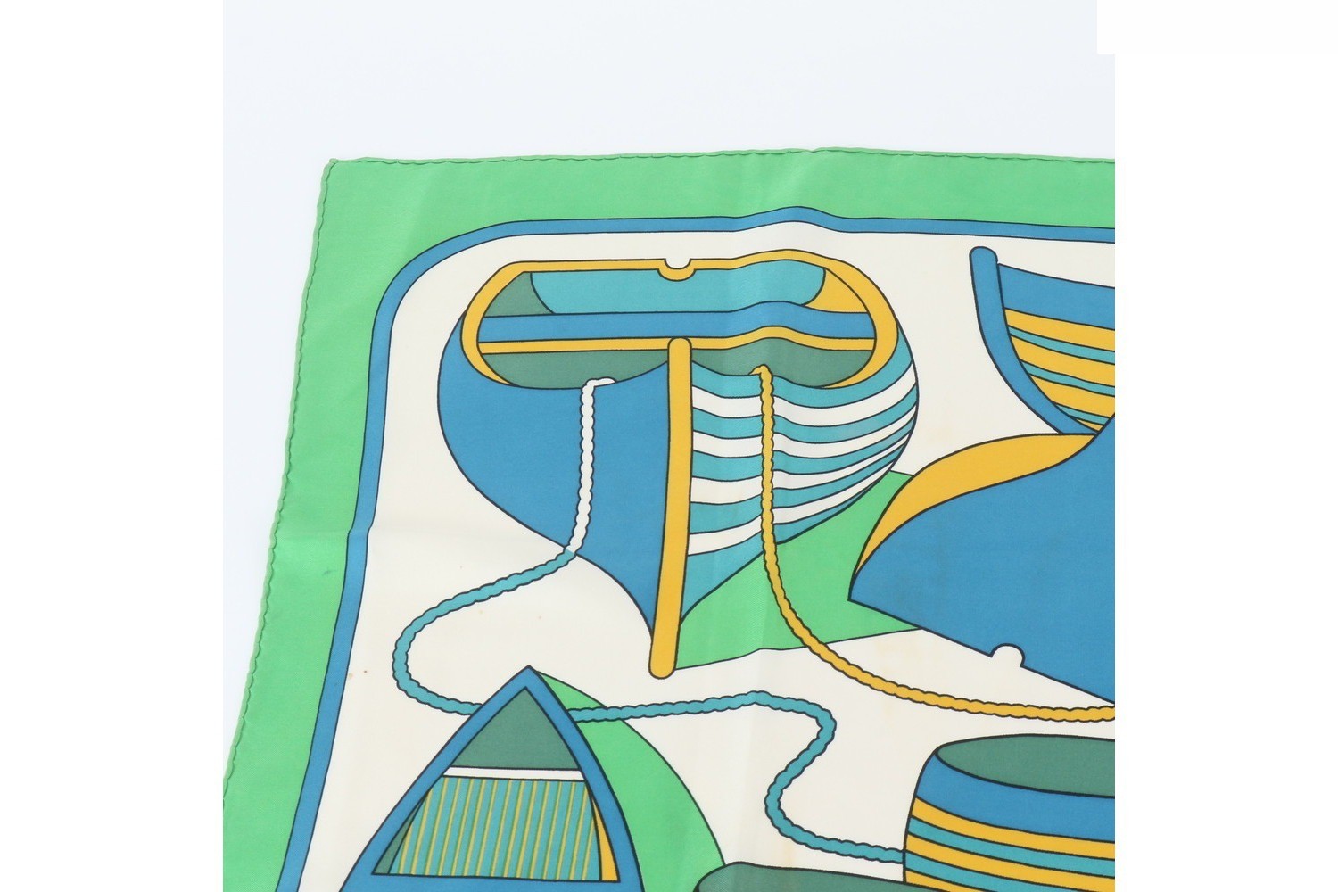 Tag attached Carre 90 THALASSA Sea Boat 100% Silk Scarf — view 2